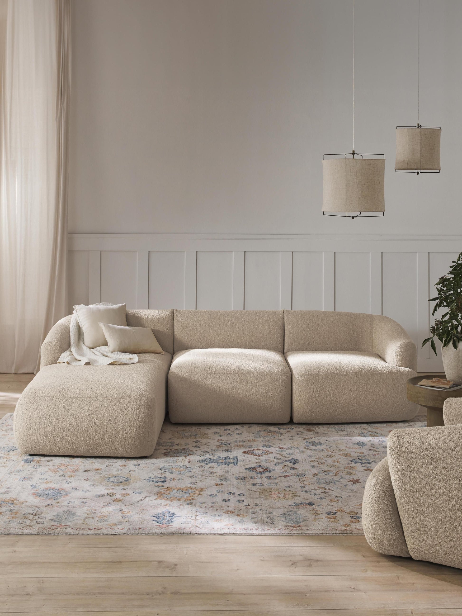 Fialdi Modular Bouclé Corner Sofa (3-Seater)