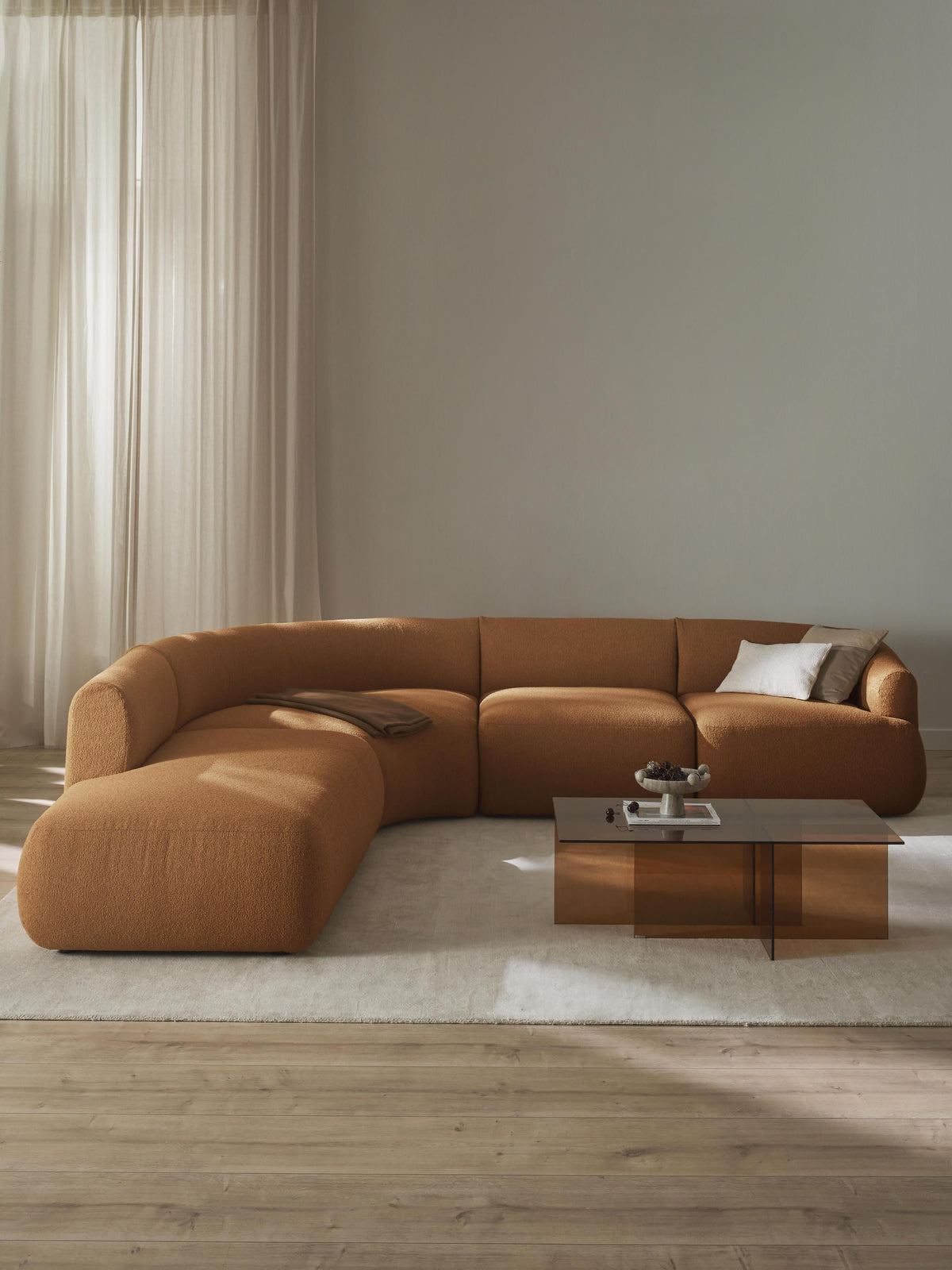 Fialdi Modular Bouclé Corner Sofa (4-Seater)