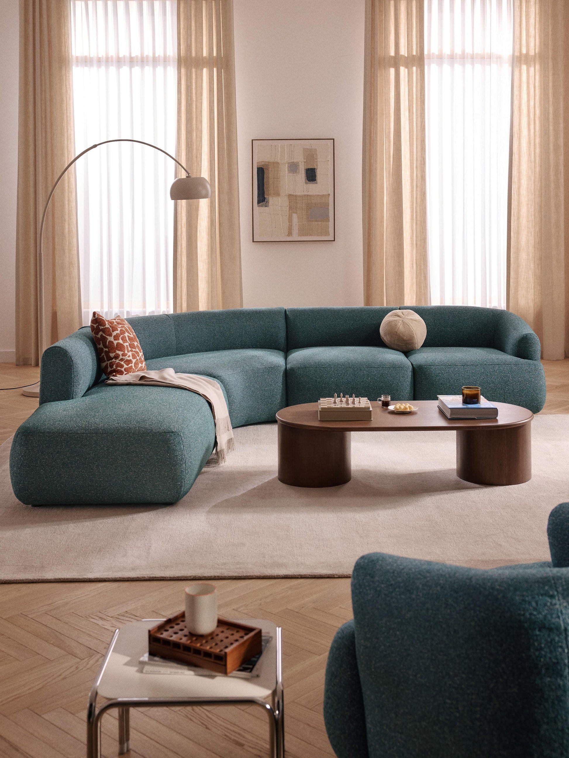 Fialdi Modular Bouclé Corner Sofa (4-Seater)