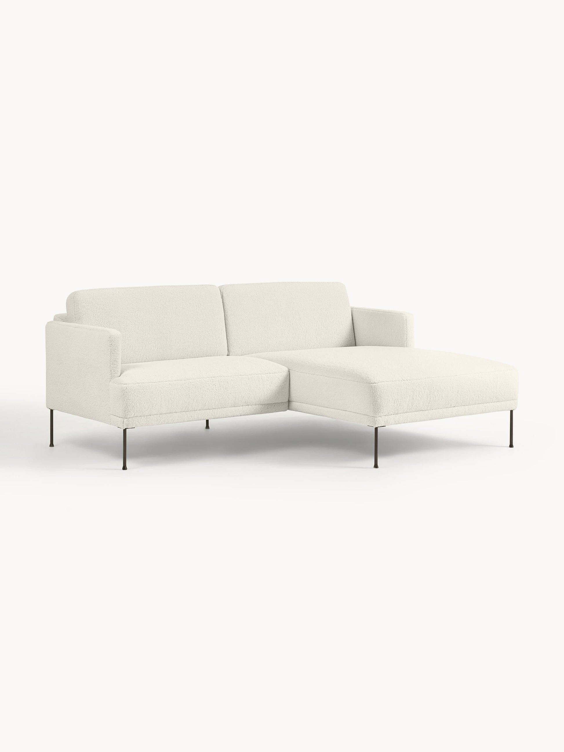 Fluenzia Small Corner Sofa in Teddy Fabric