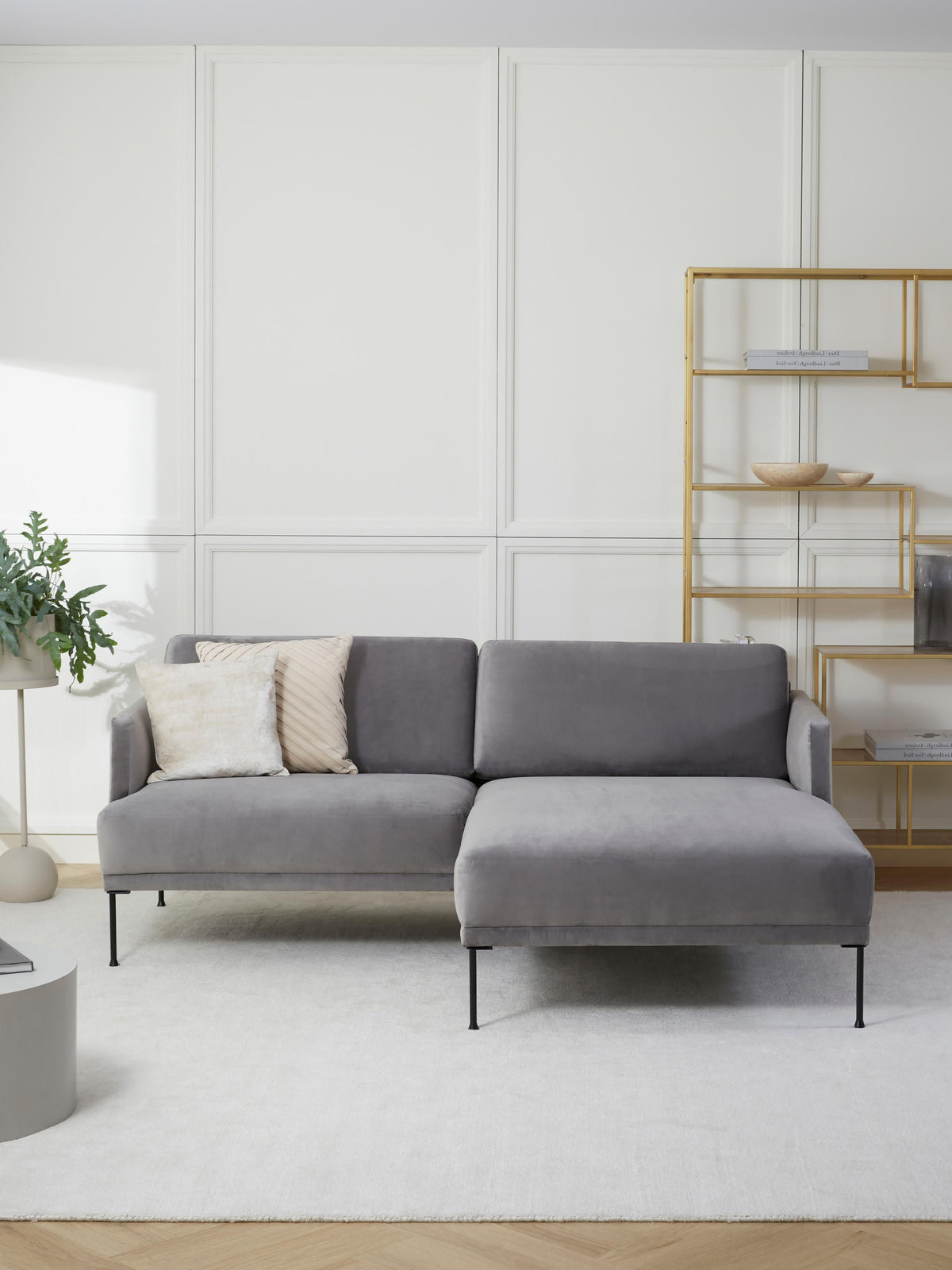 Fluenzia Small Velvet Corner Sofa