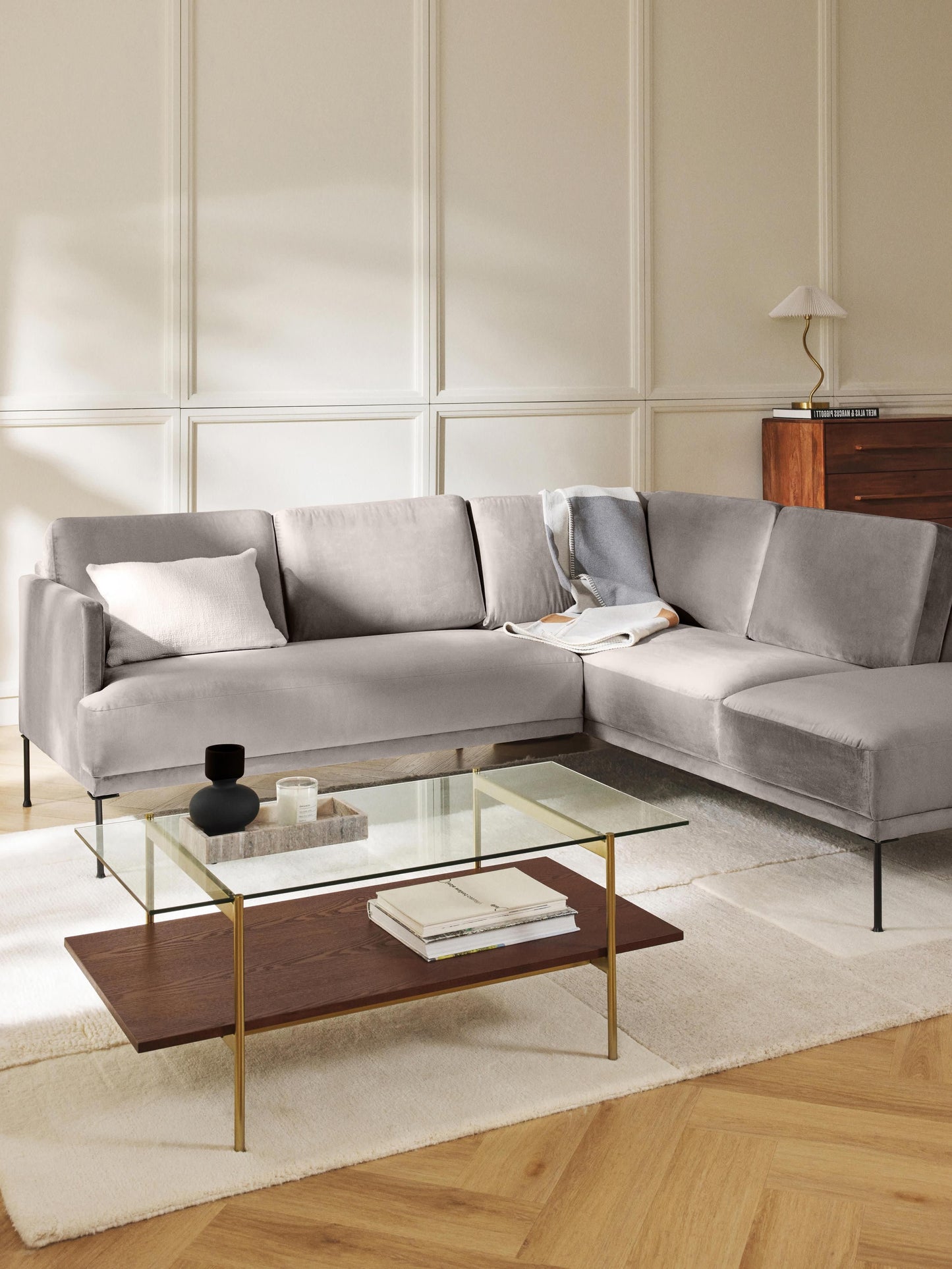 Fluenzia Velvet Corner Sofa