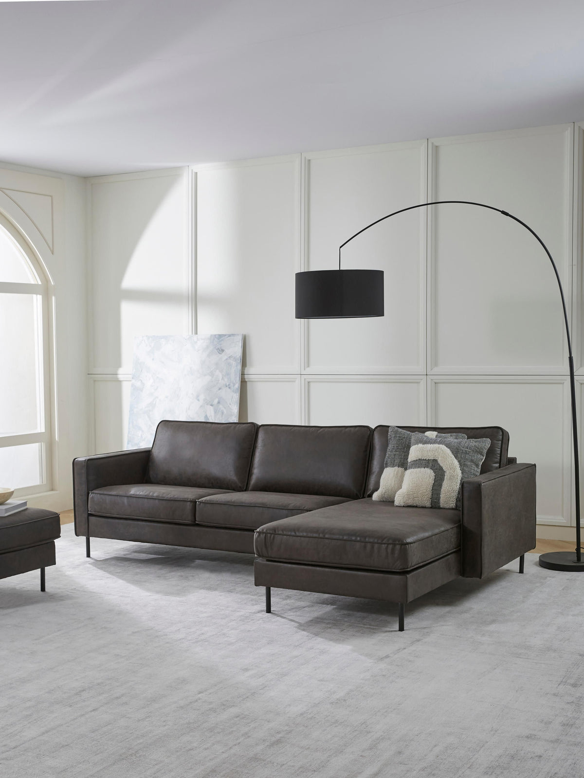 Hunteaux Leather Corner Sofa (3-Seater)