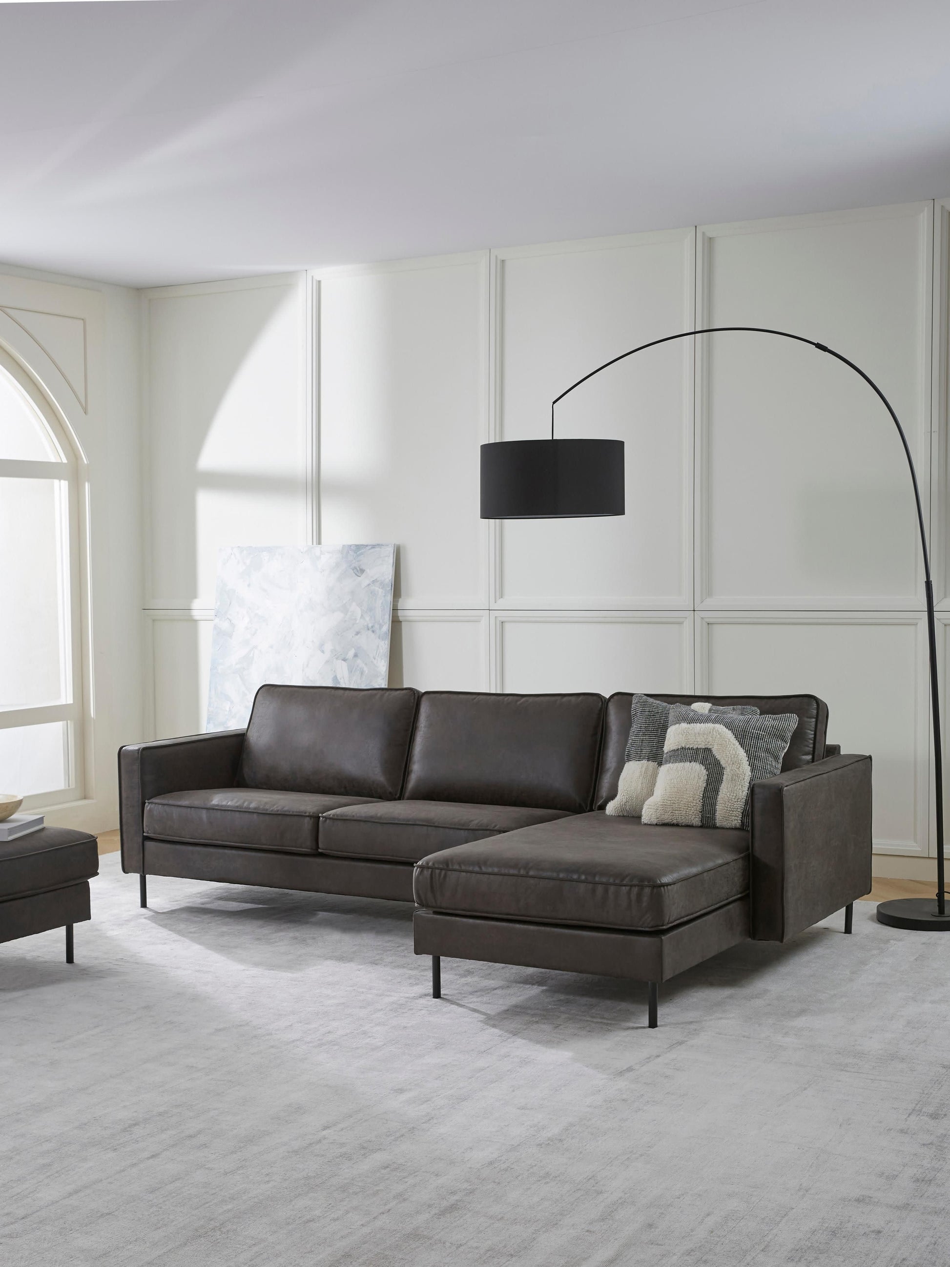 Hunteaux Leather Corner Sofa (3-Seater)