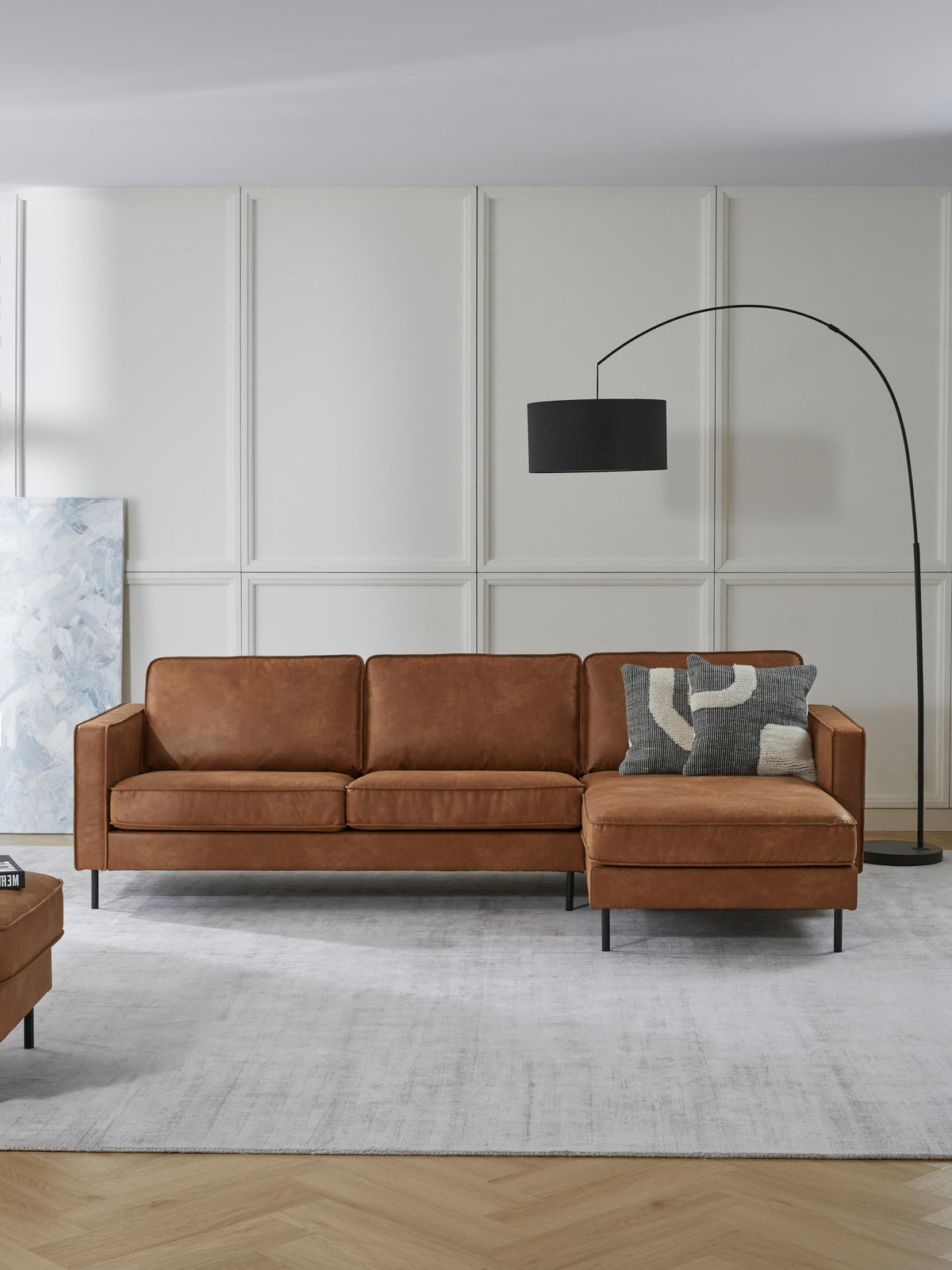 Hunteaux Leather Corner Sofa (3-Seater)