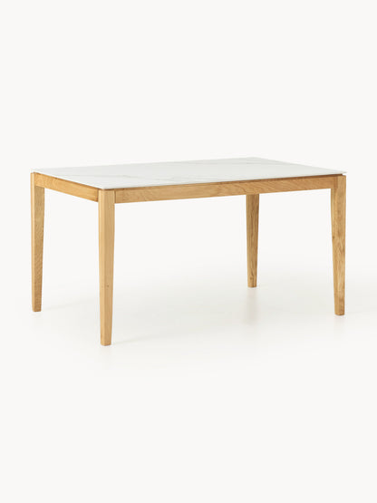 Jacksoro Dining Table with Marble-Look Tabletop, in Various Sizes