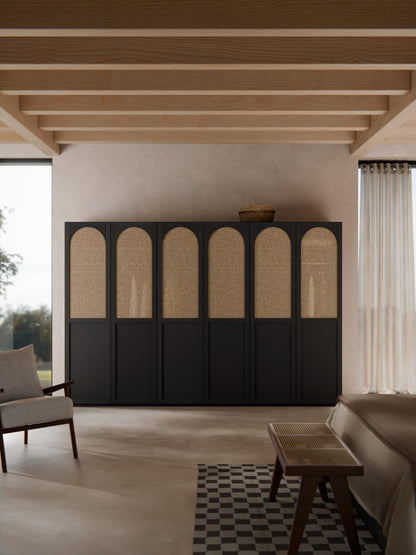 Jeannelle Modular Hinged-Door Wardrobe, 300 cm Wide, in Various Sizes