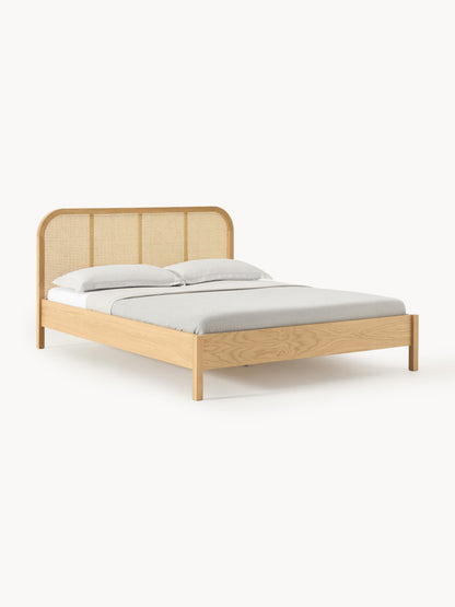 Jonaster Wooden Bed with Vienna Cane Headboard