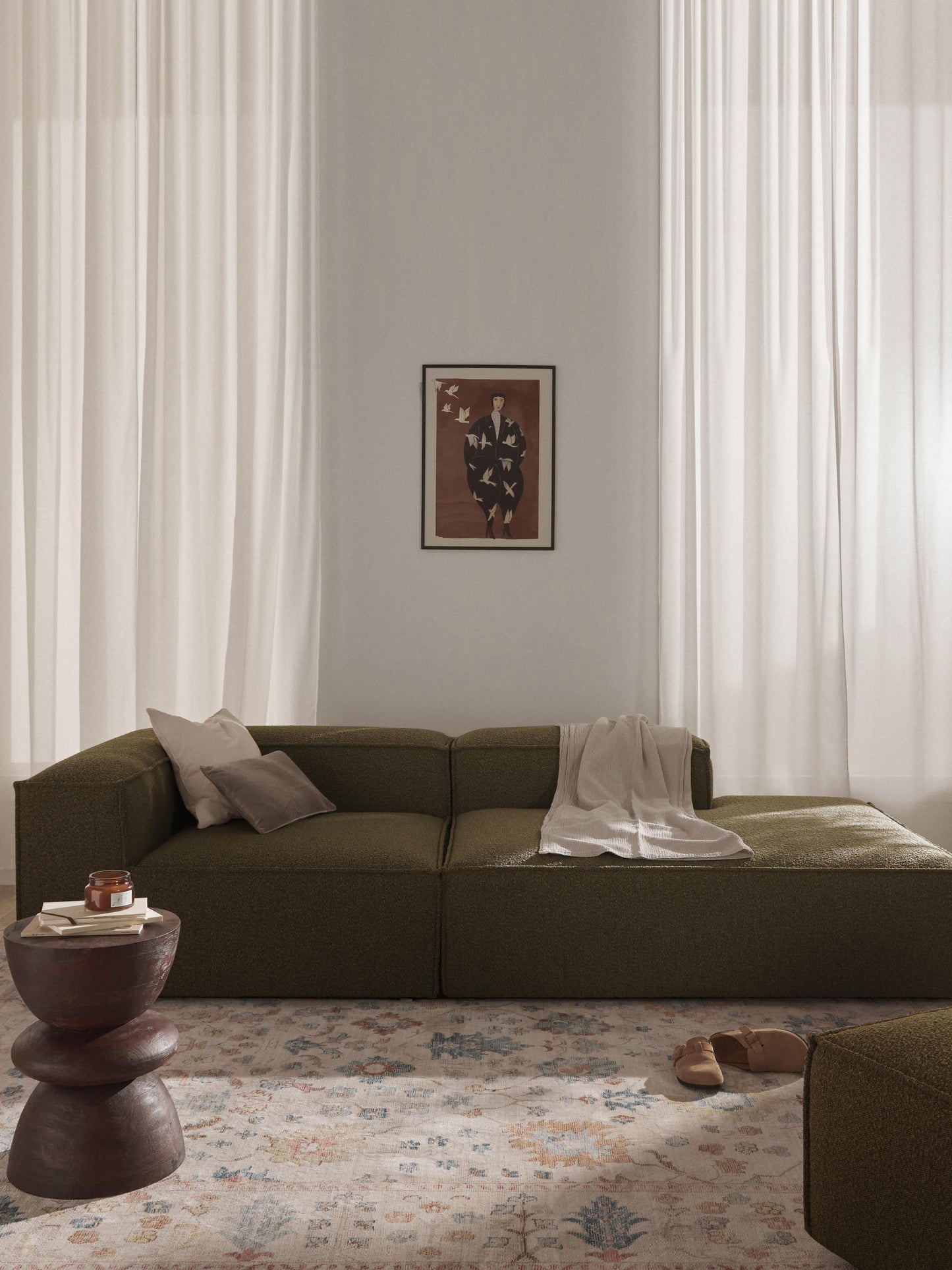 Lennaster Modular Bouclé Ottoman