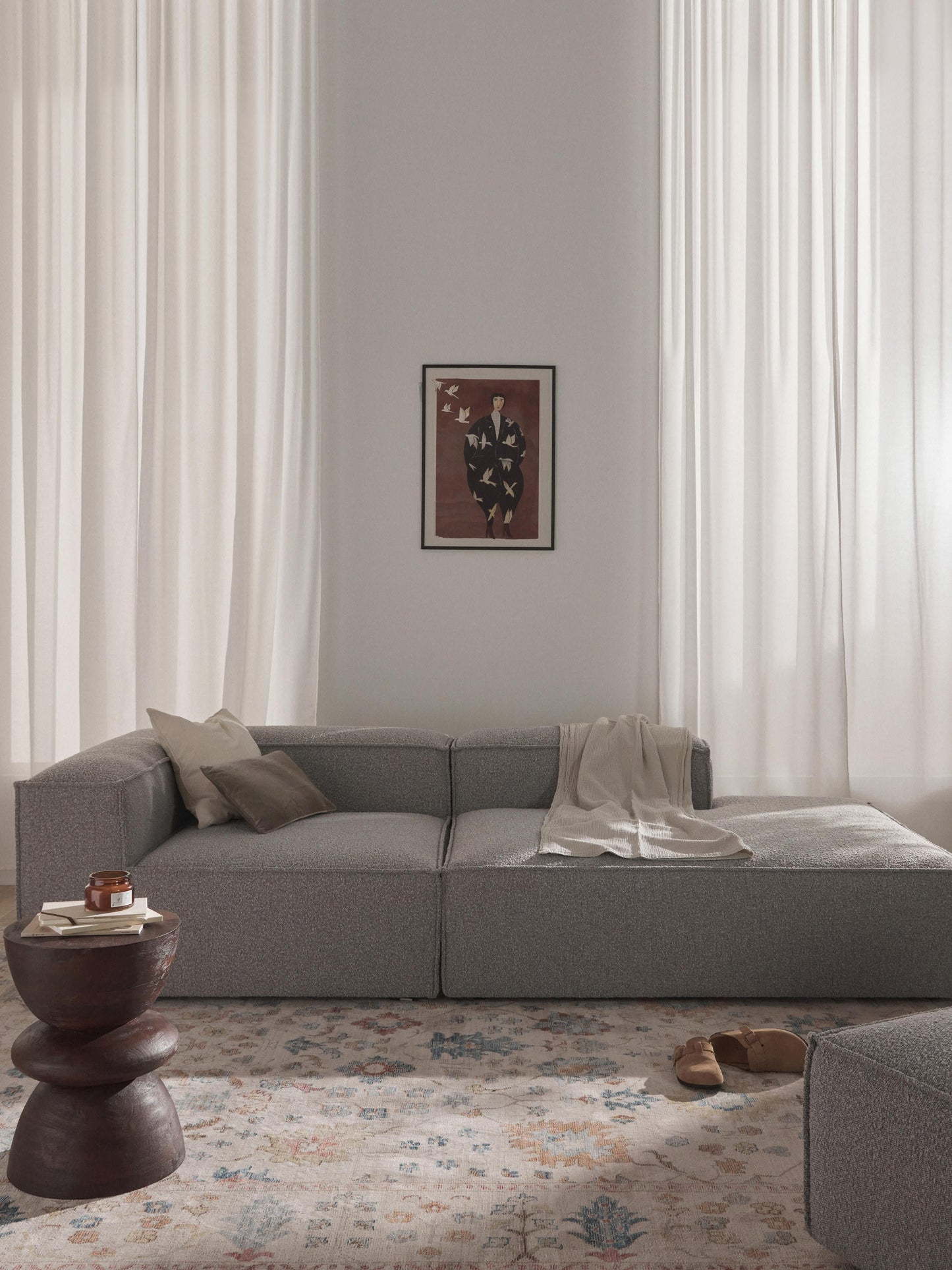 Lennaster Modular Bouclé Ottoman