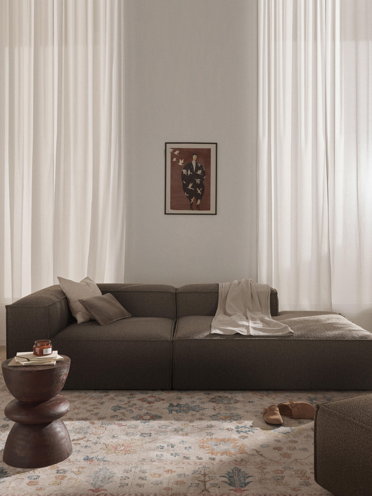 Lennaster Modular Bouclé Ottoman