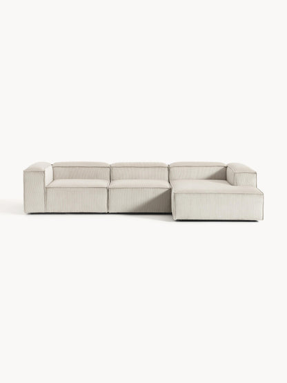Lennaster Modular Corduroy Corner Sofa (4-Seater)