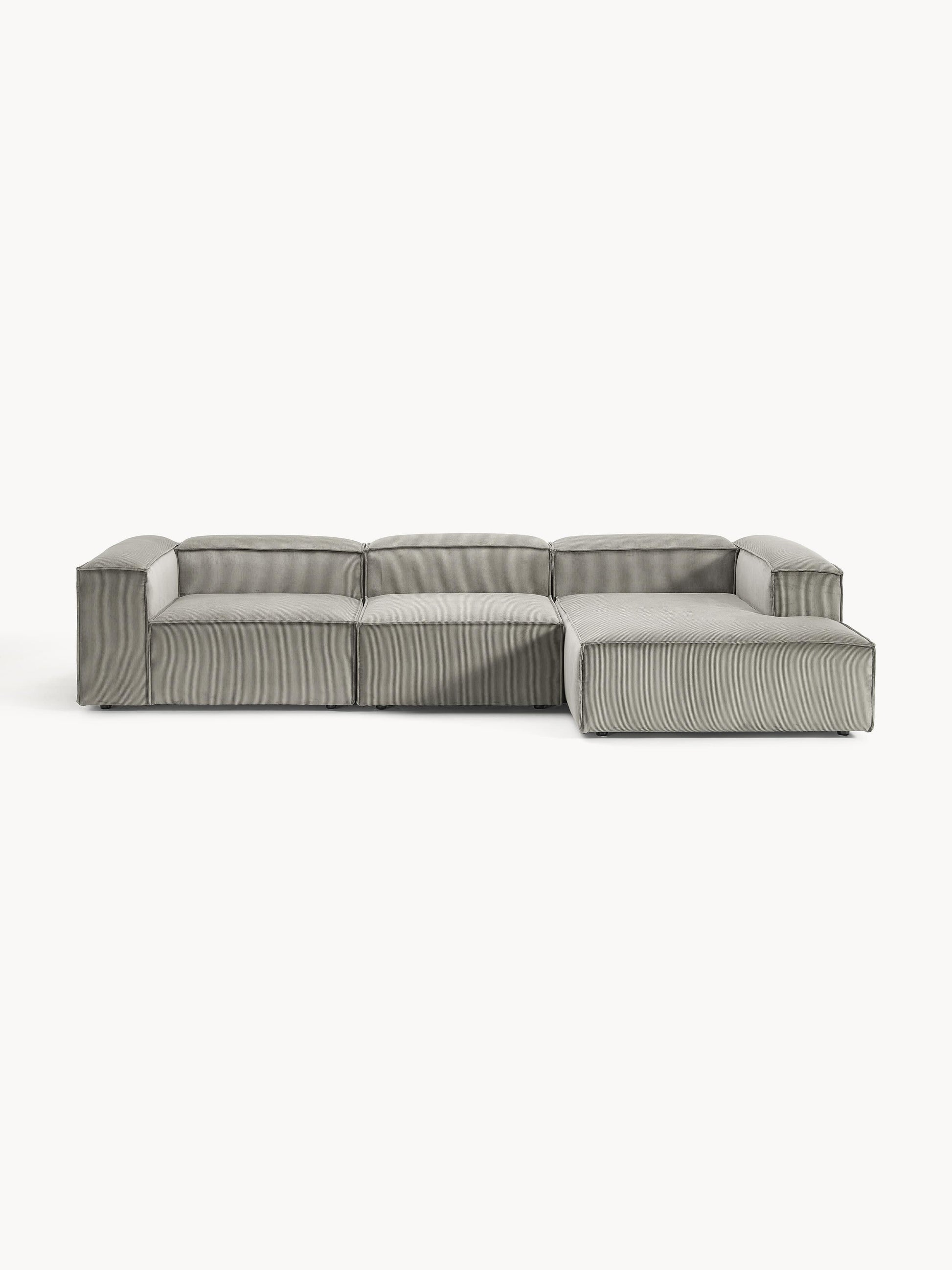 Lennaster Modular Corduroy Corner Sofa (4-Seater)