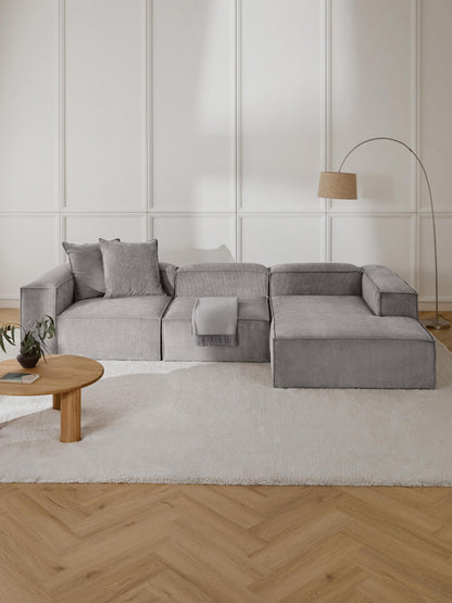 Lennaster Modular Corduroy Corner Sofa (4-Seater)