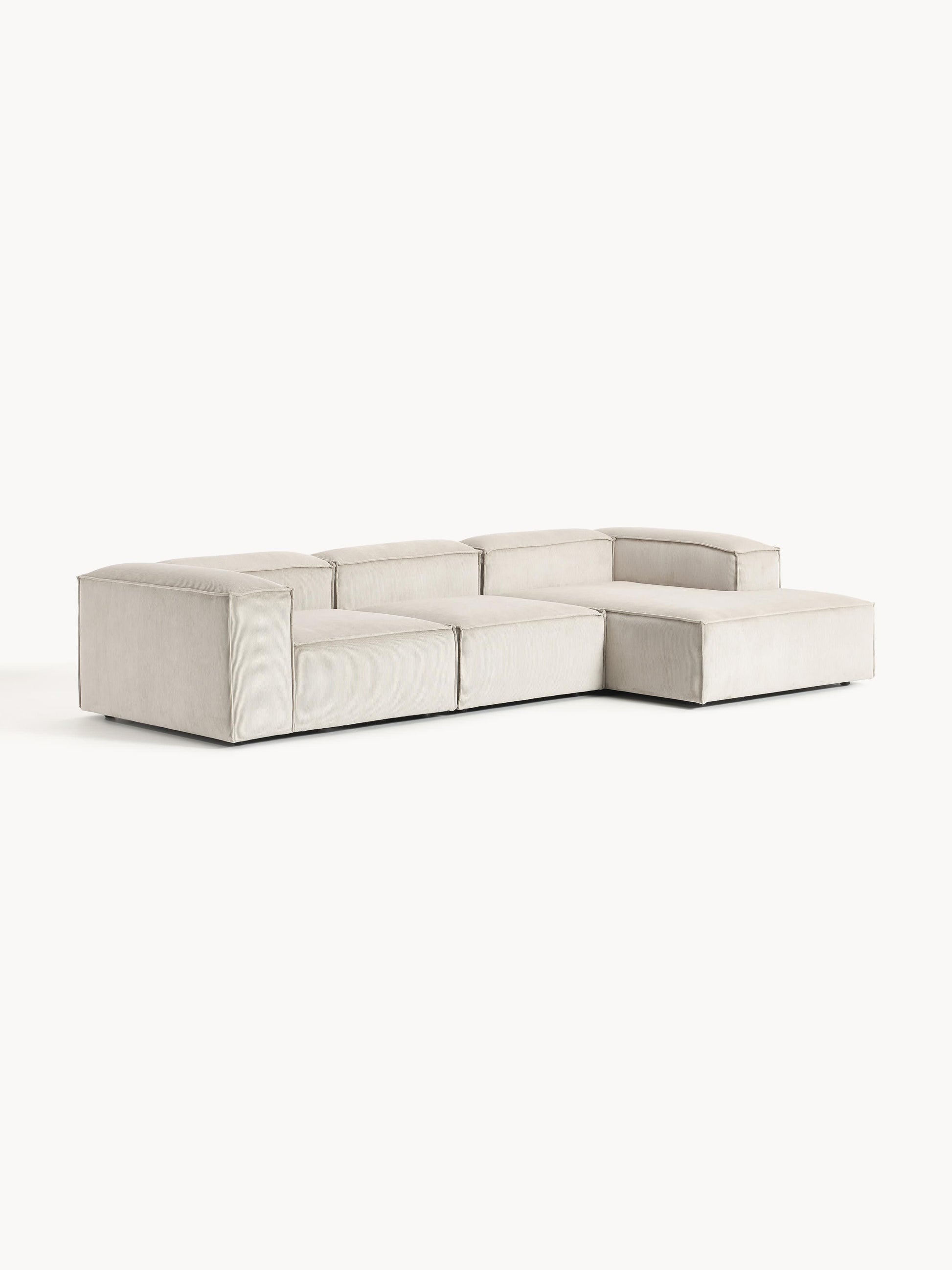 Lennaster Modular Corduroy Corner Sofa (4-Seater)
