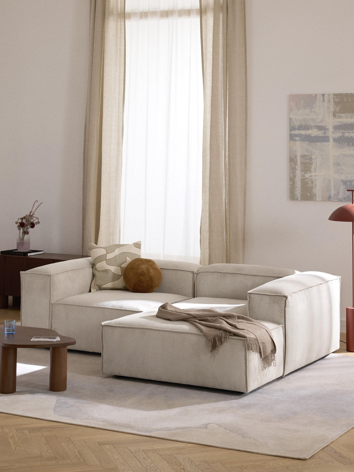 Lennaster Modular Corner Sofa (2-Seater) in Corduroy