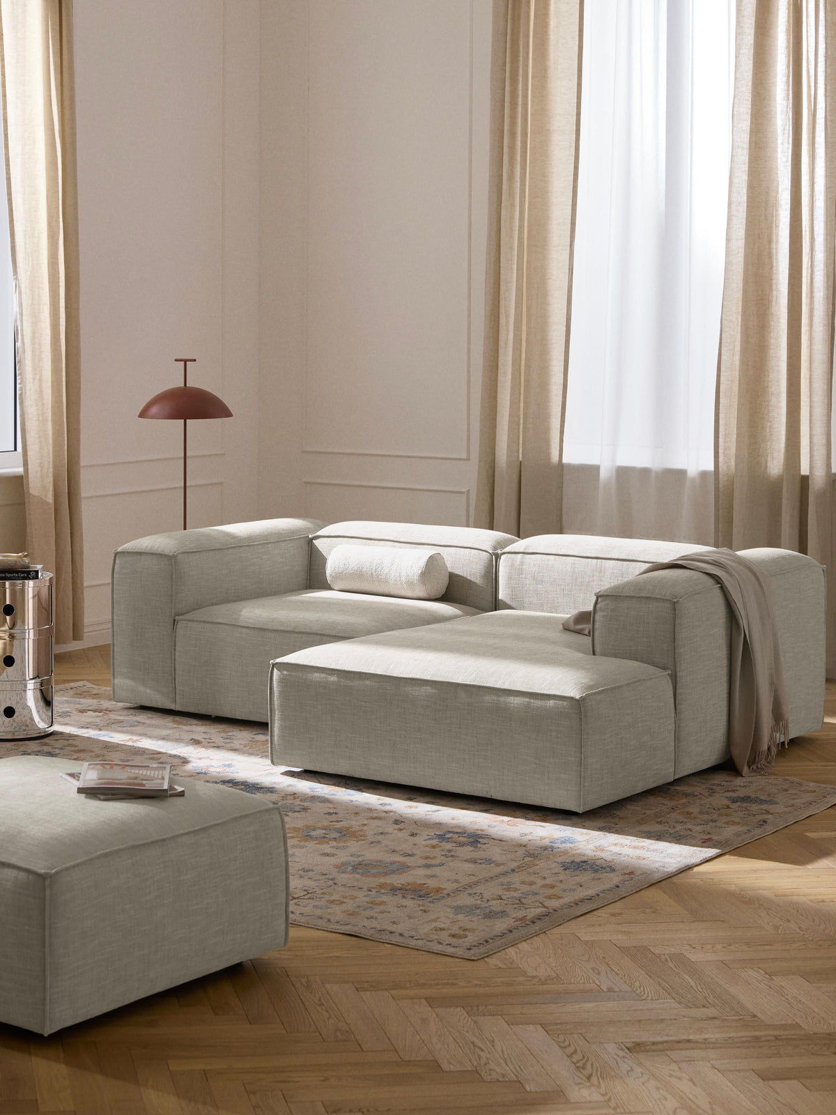 Lennaster Modular Corner Sofa (2-Seater) in Linen Blend