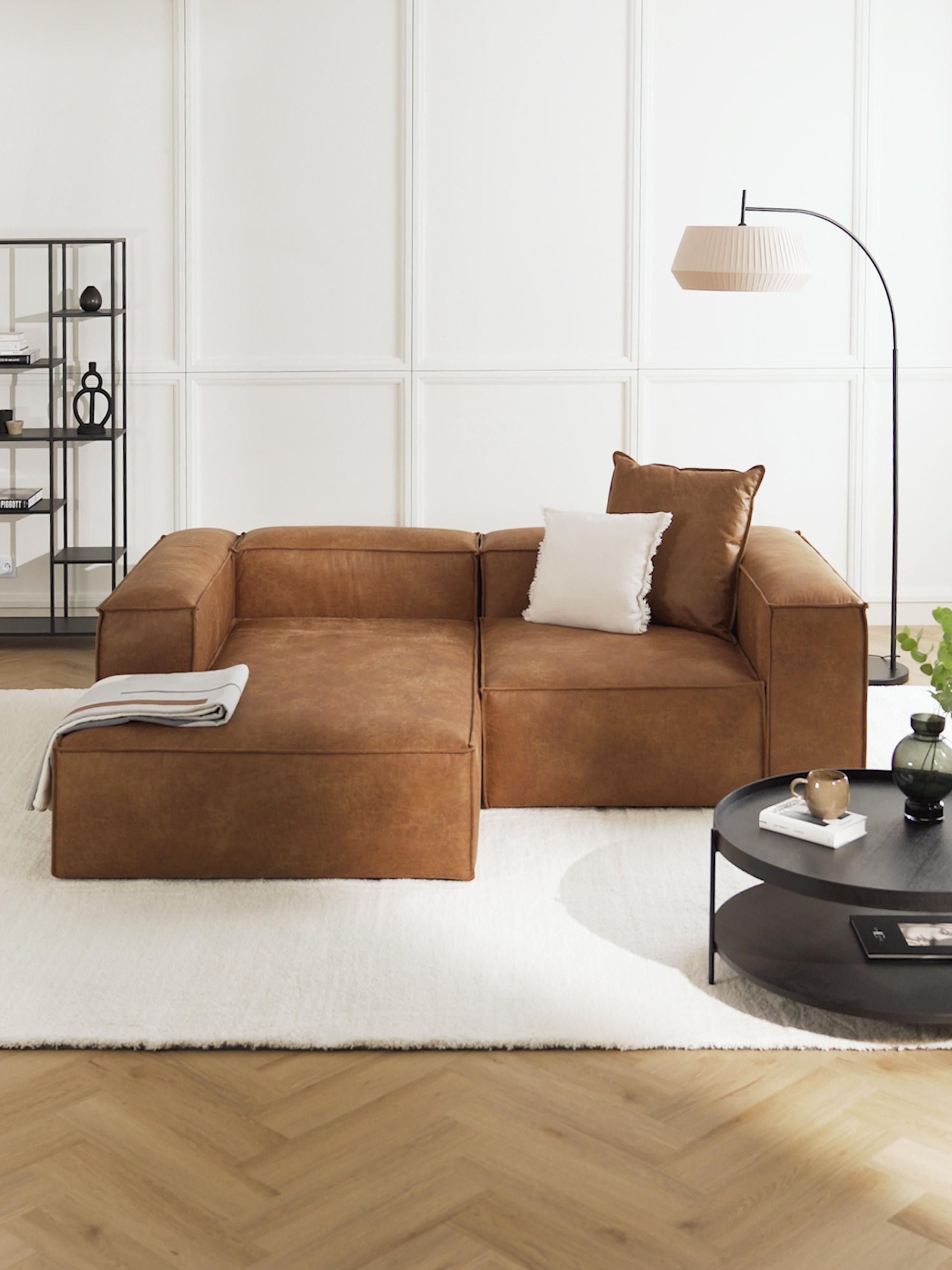 Lennaster Modular Leather Corner Sofa (2-Seater)