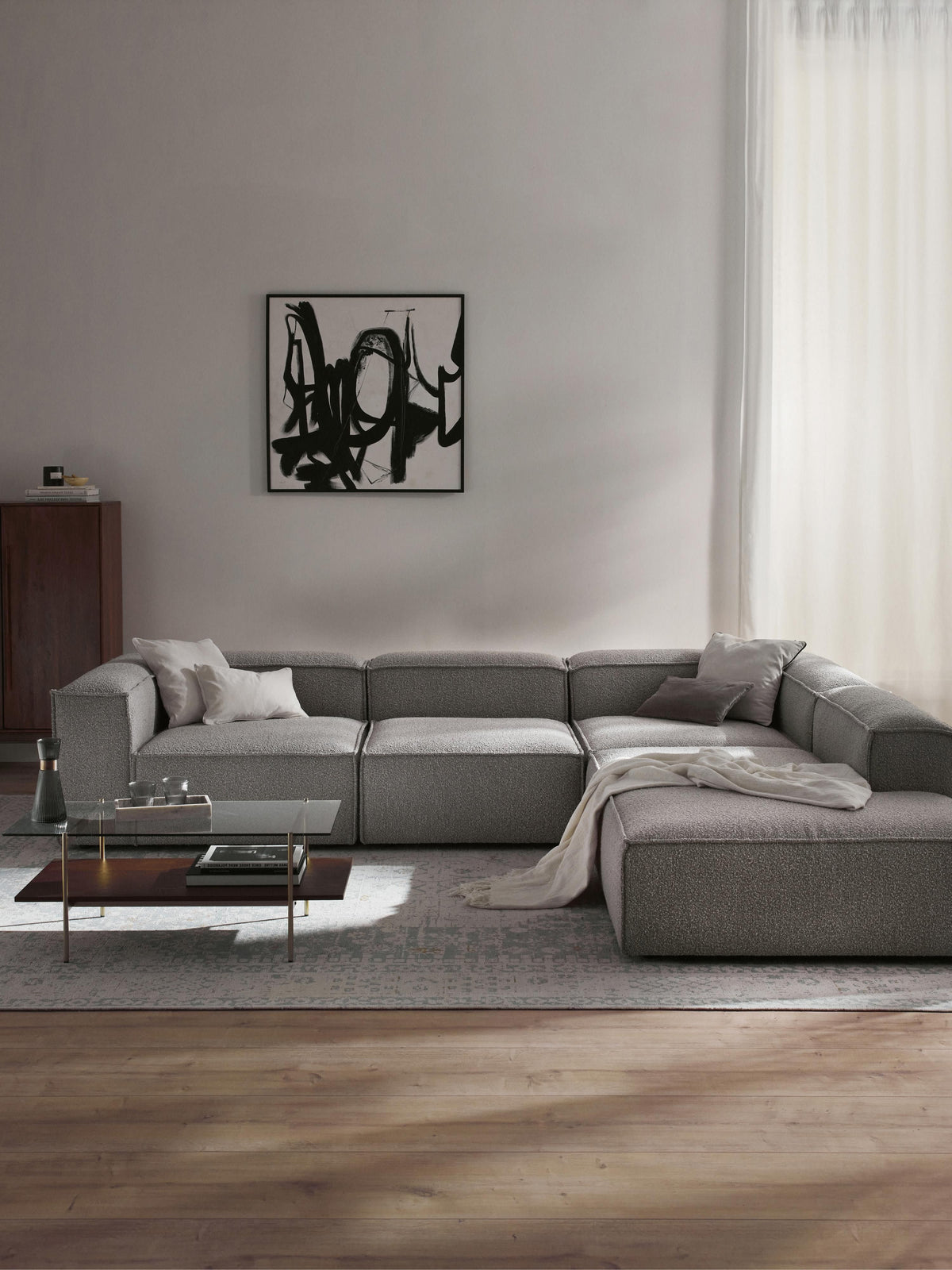 Lennaster Modular XL Bouclé Corner Sofa (4-Seater)