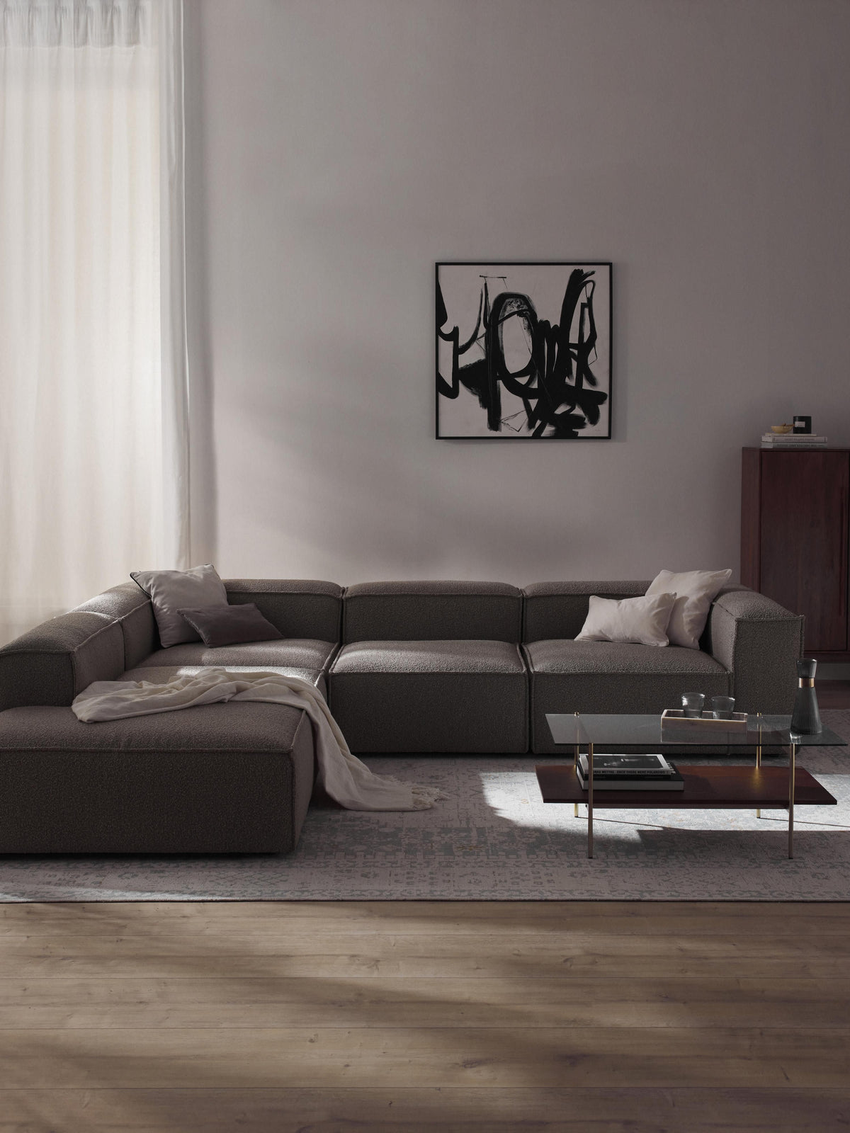 Lennaster Modular XL Bouclé Corner Sofa (4-Seater)