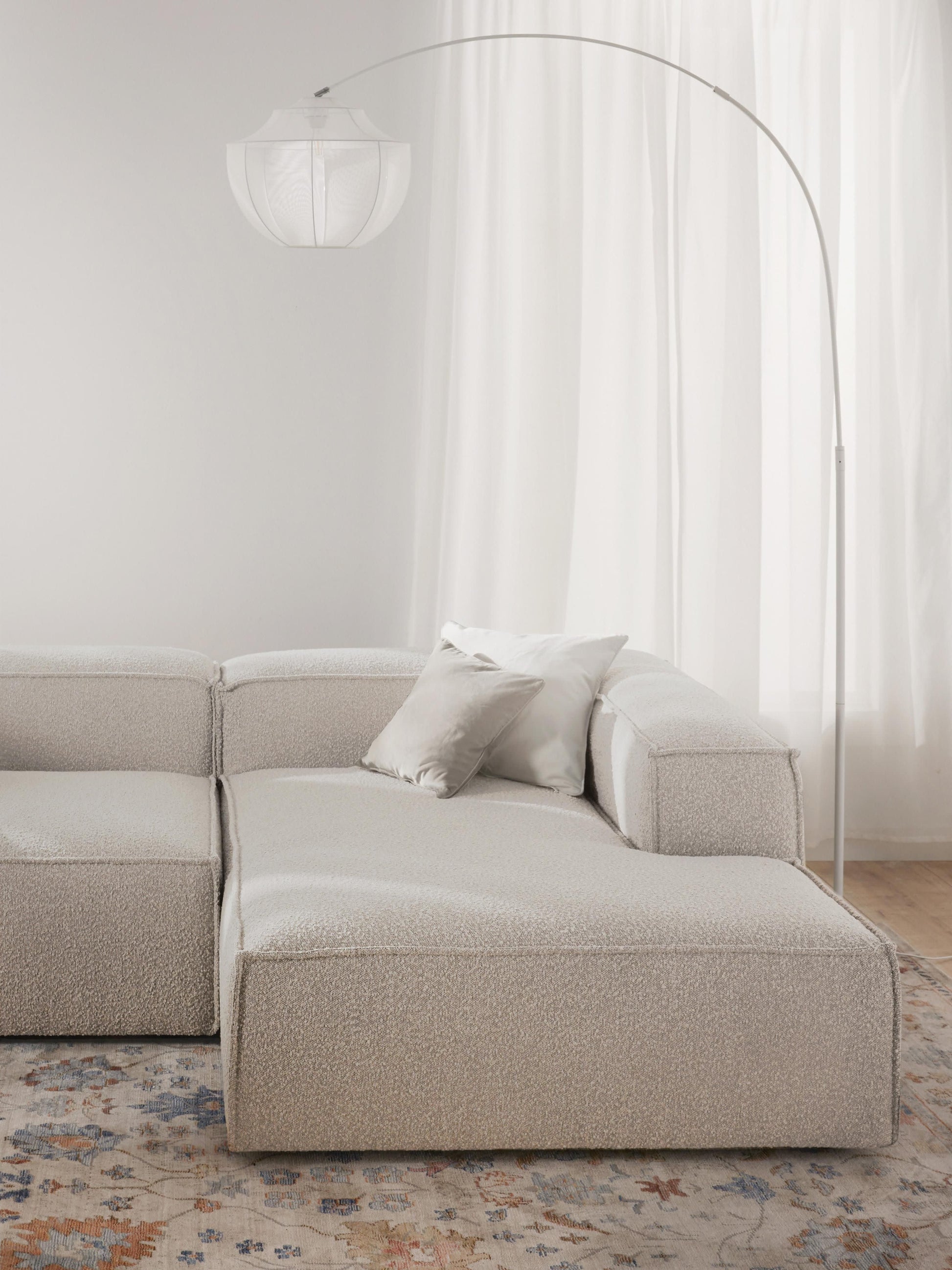 Lennaster Ottoman Corner Module in Bouclé