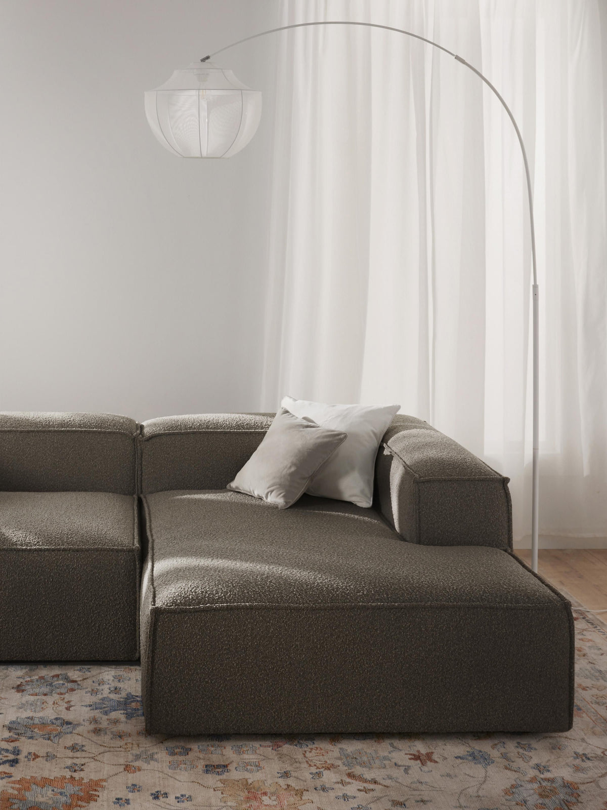 Lennaster Ottoman Corner Module in Bouclé