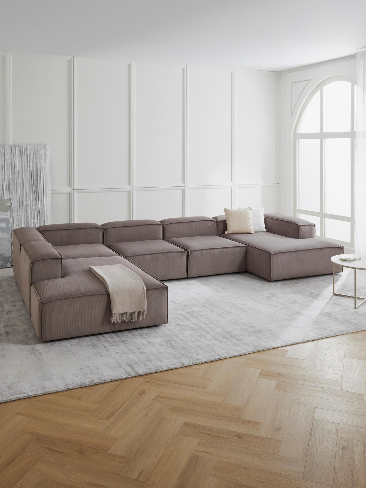 Lennaster Ottoman Corner Module in Corduroy