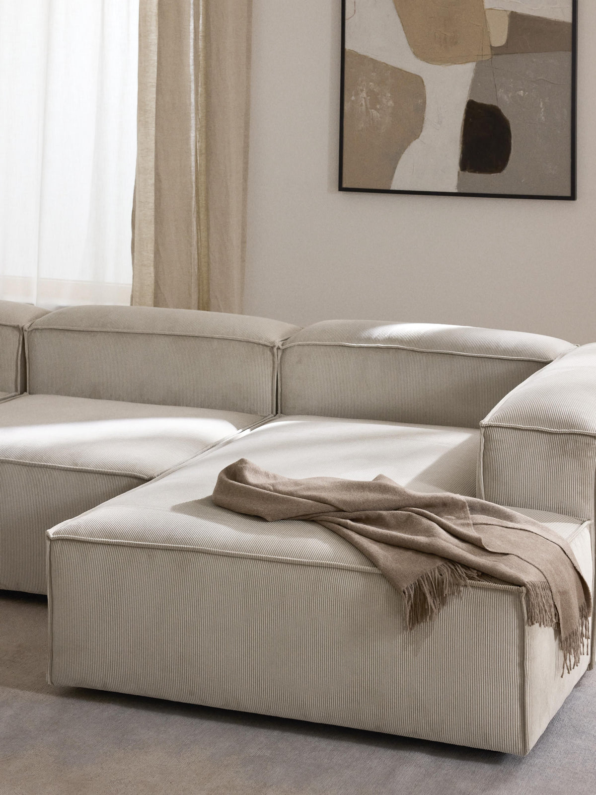 Lennaster Ottoman Corner Module in Corduroy
