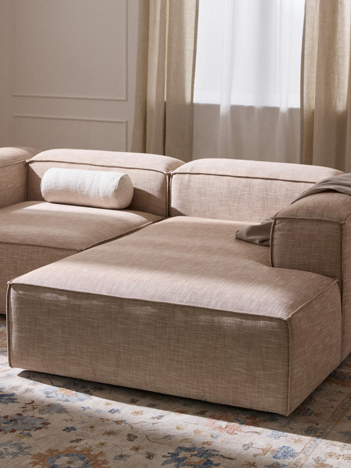 Lennaster Ottoman Corner Module in Linen Blend