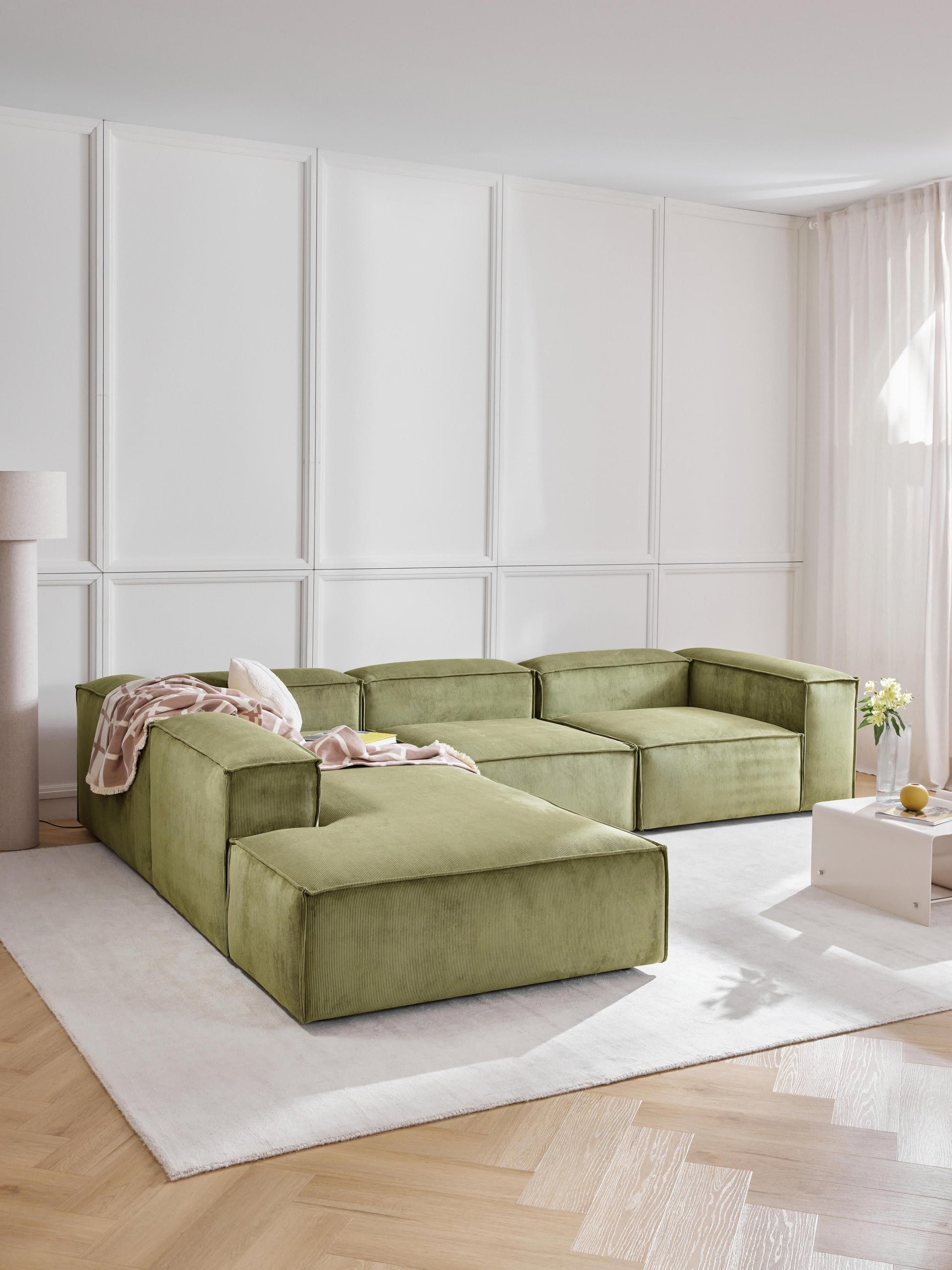 Lennaster Ottoman Module in Corduroy