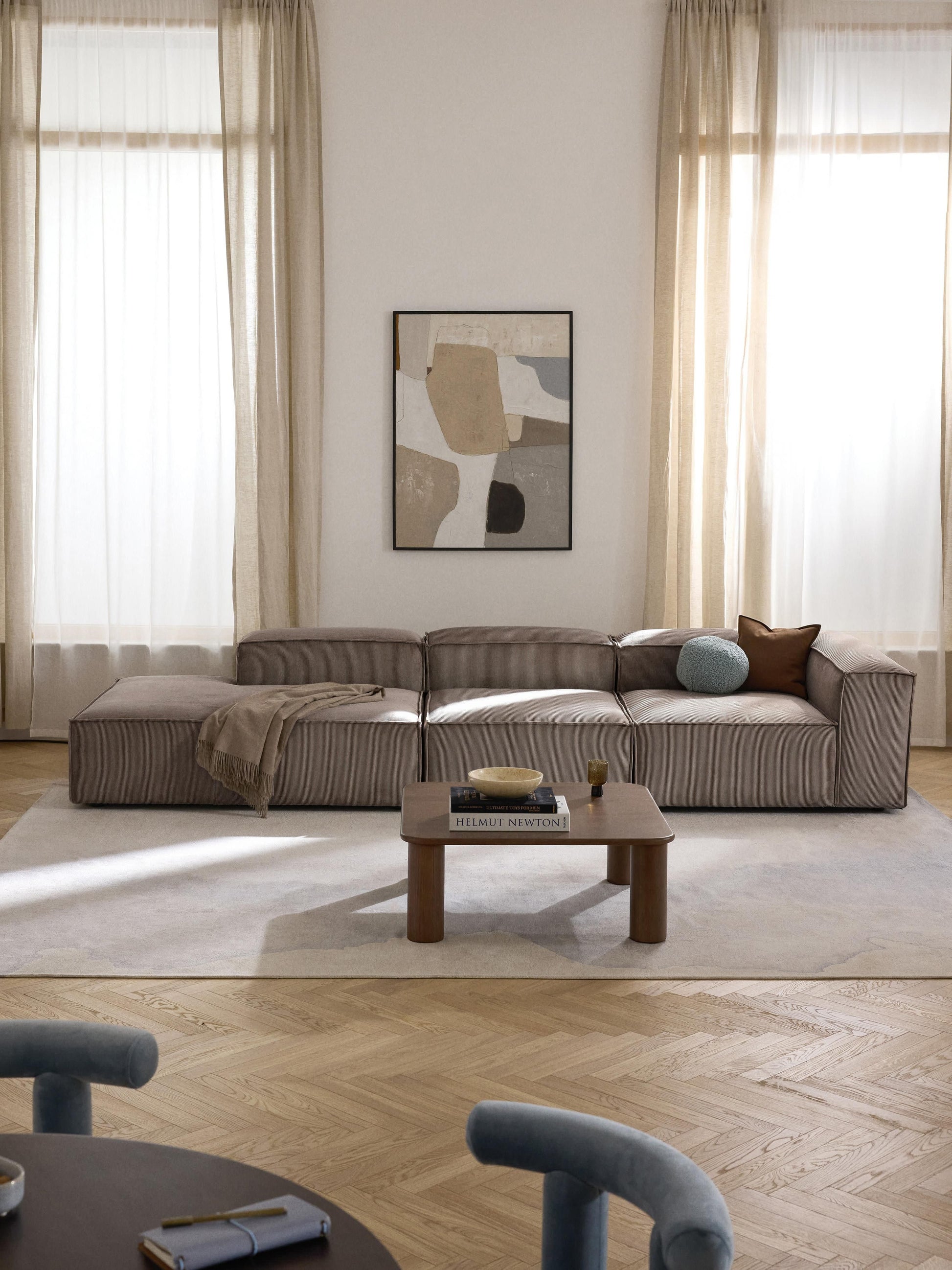 Lennaster Ottoman Module in Corduroy