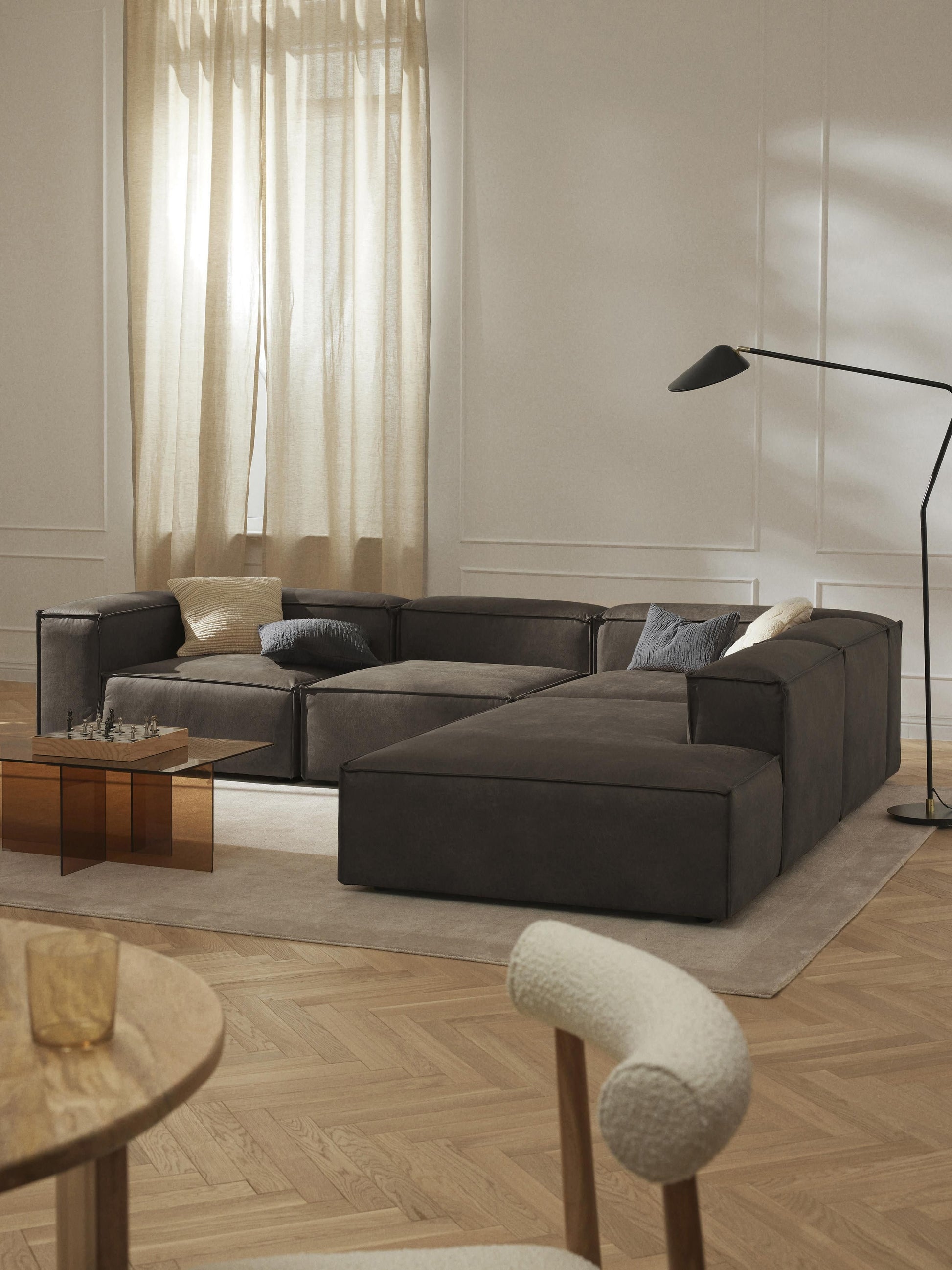 Lennaster Ottoman Module in Leather