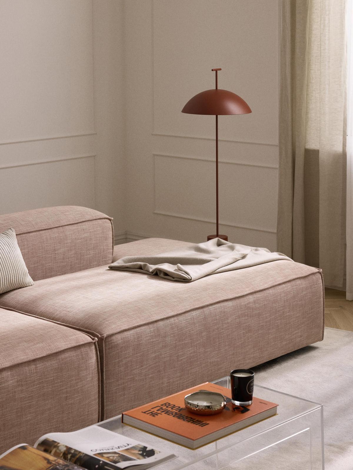 Lennaster Ottoman Module in Linen Blend