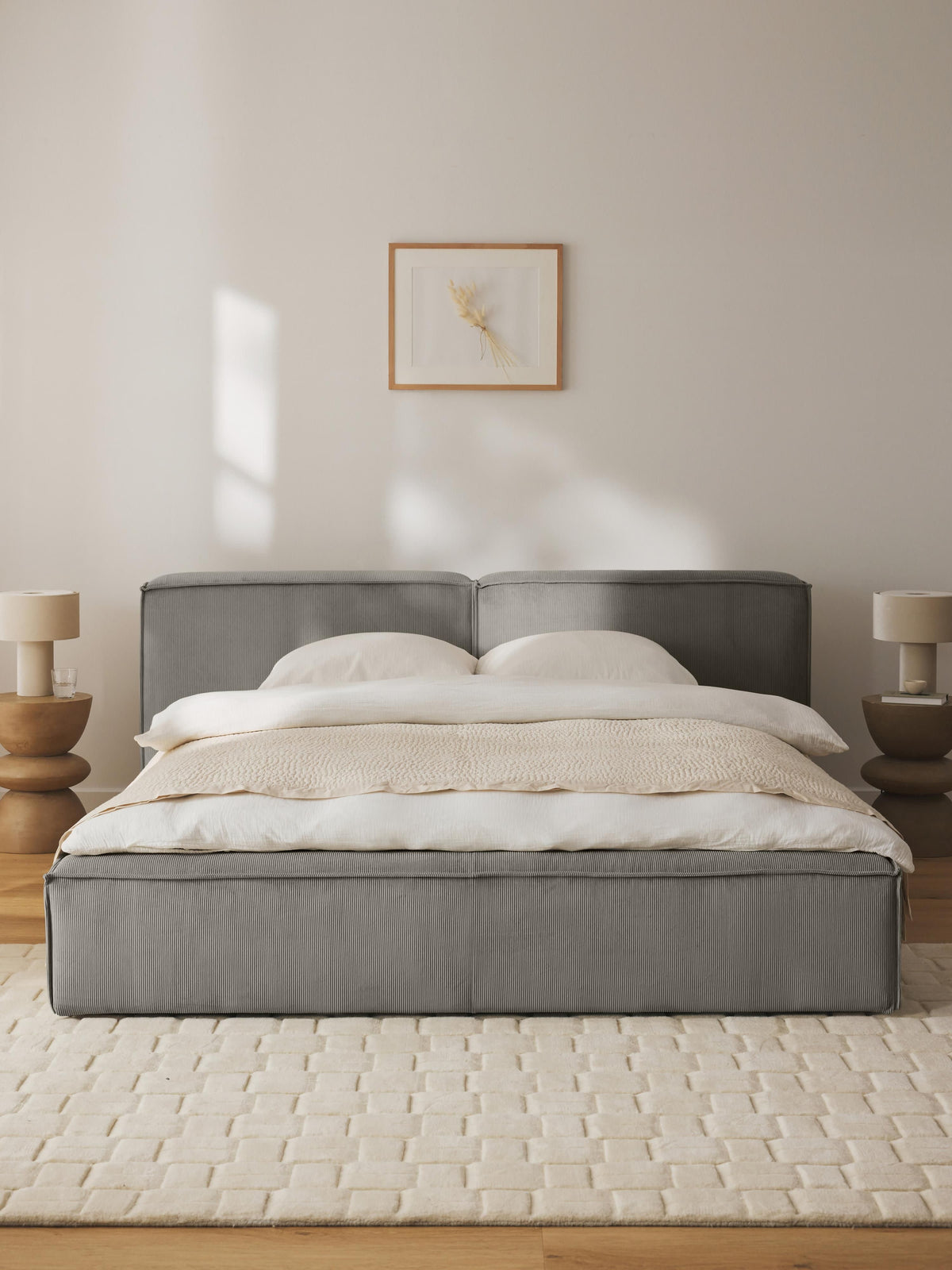 Lennaster Upholstered Bed in Corduroy
