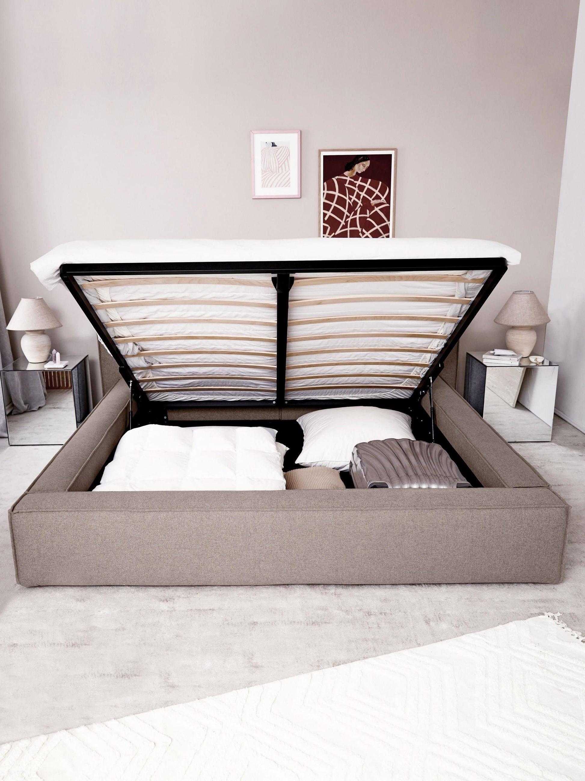 Lennaster Upholstered Bed with Storage