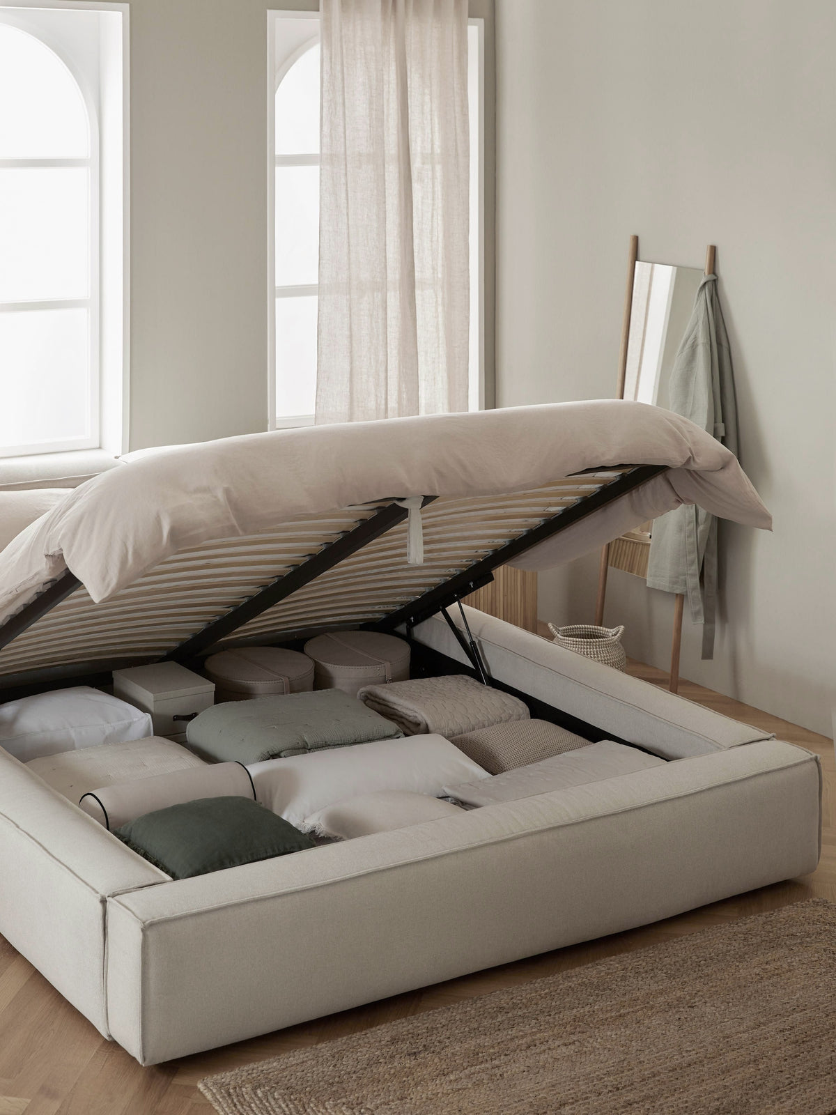 Lennaster Upholstered Bed with Storage