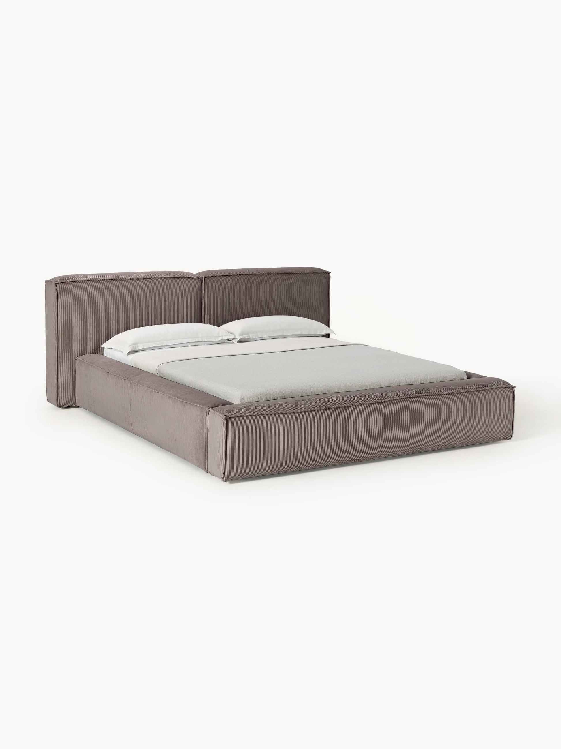 Lennaster Upholstered Corduroy Bed with Storage