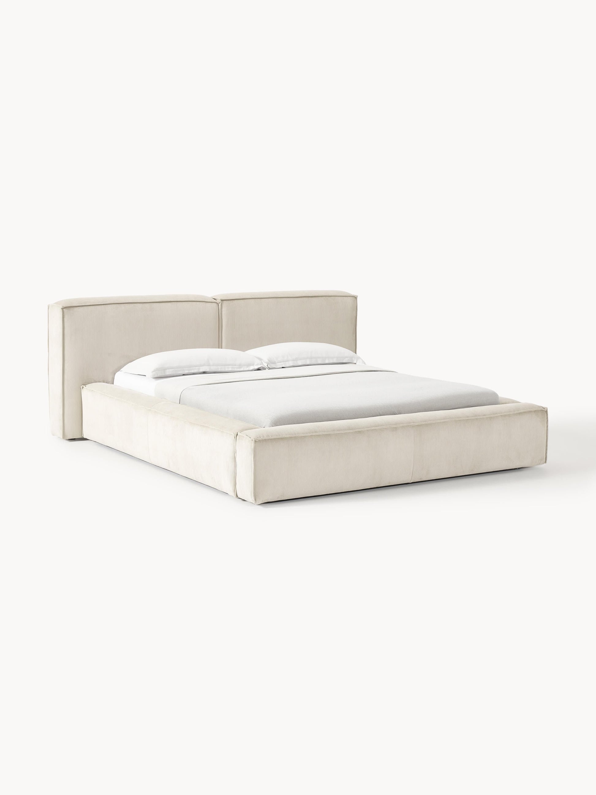 Lennaster Upholstered Corduroy Bed with Storage