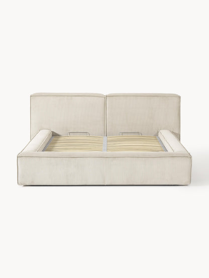 Lennaster Upholstered Corduroy Bed with Storage