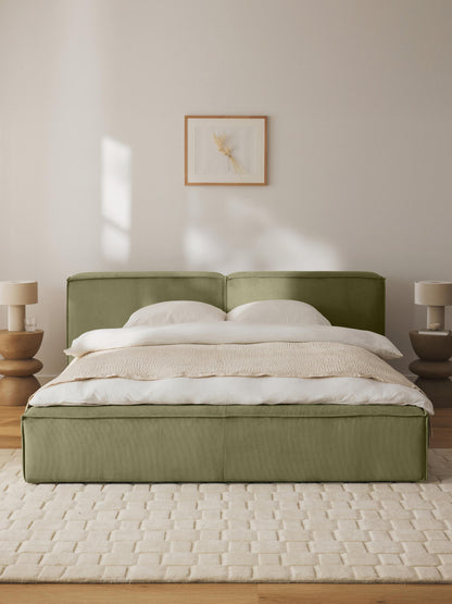 Lennaster Upholstered Corduroy Bed with Storage