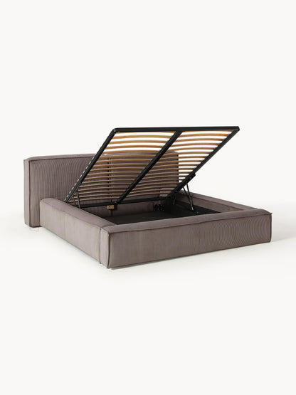 Lennaster Upholstered Corduroy Bed with Storage