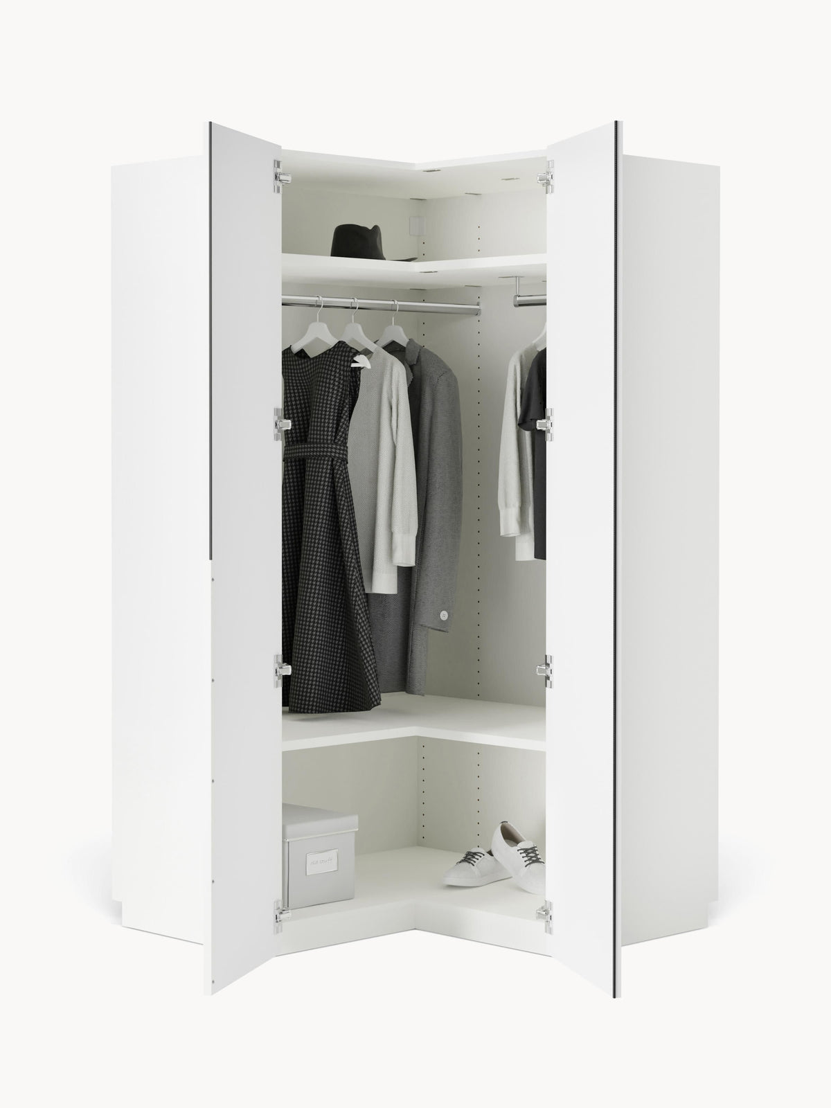 Leonure Modular Corner Wardrobe, 115 cm Wide, in Various Sizes