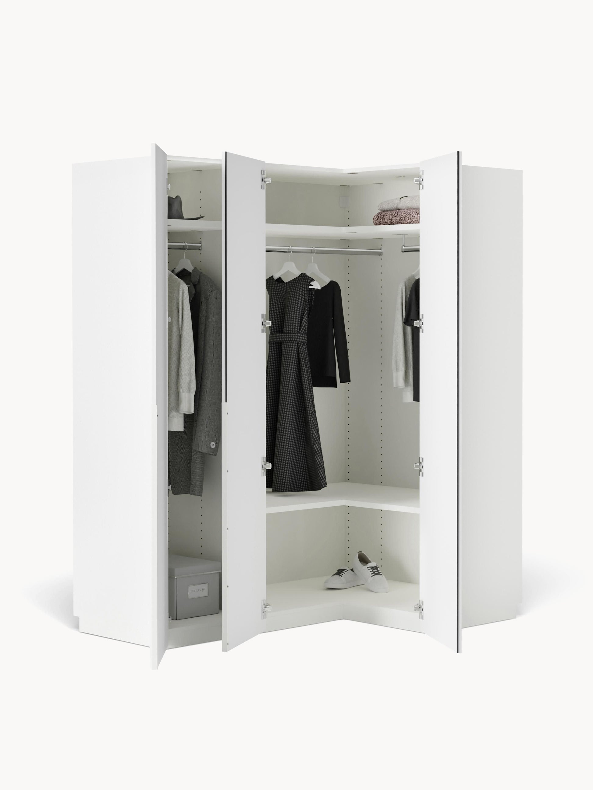 Leonure Modular Corner Wardrobe, 165 cm Wide, in Various Sizes