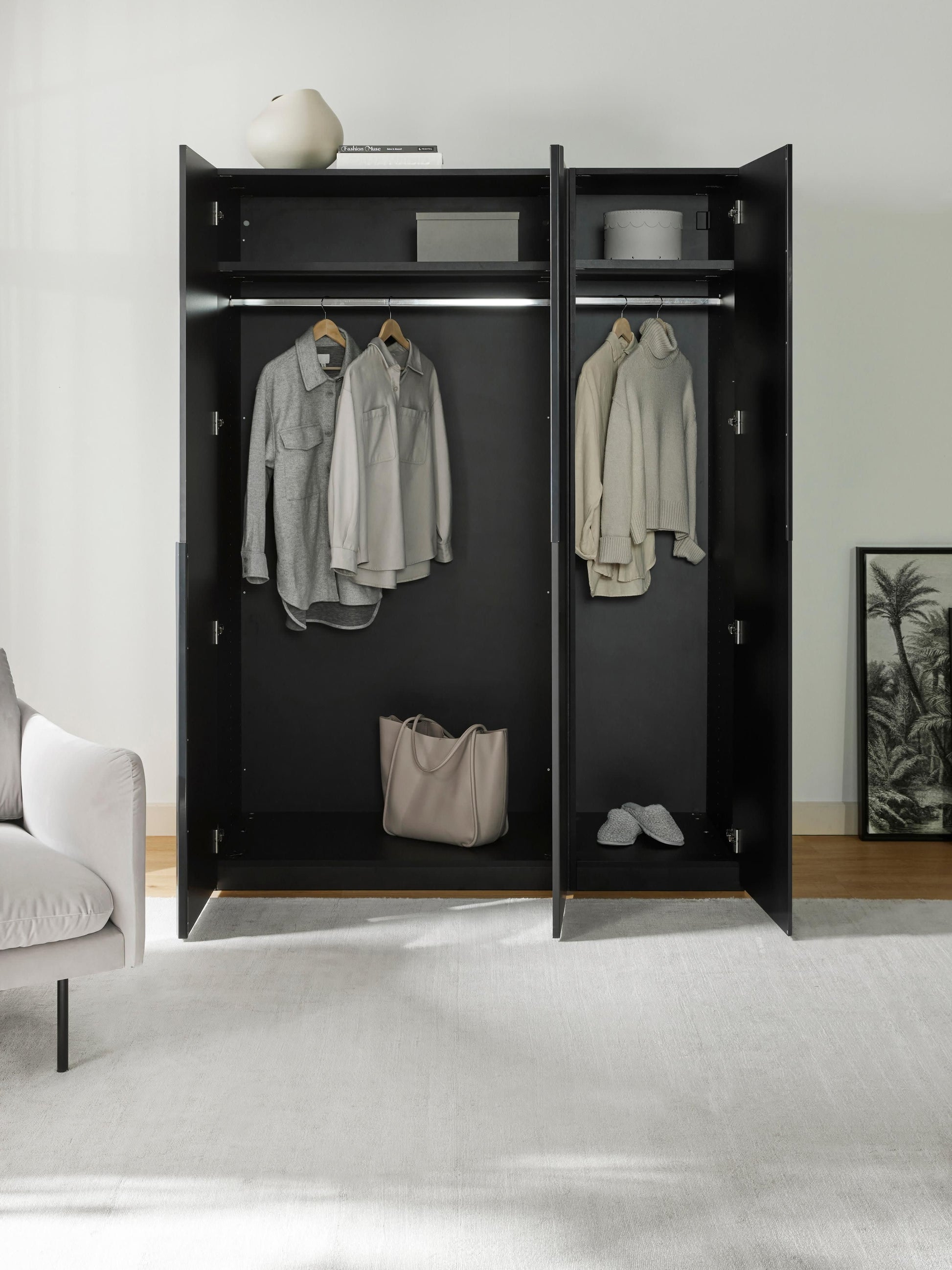 Leonure Modular Hinged-Door Wardrobe, 150 cm Wide, in Various Sizes
