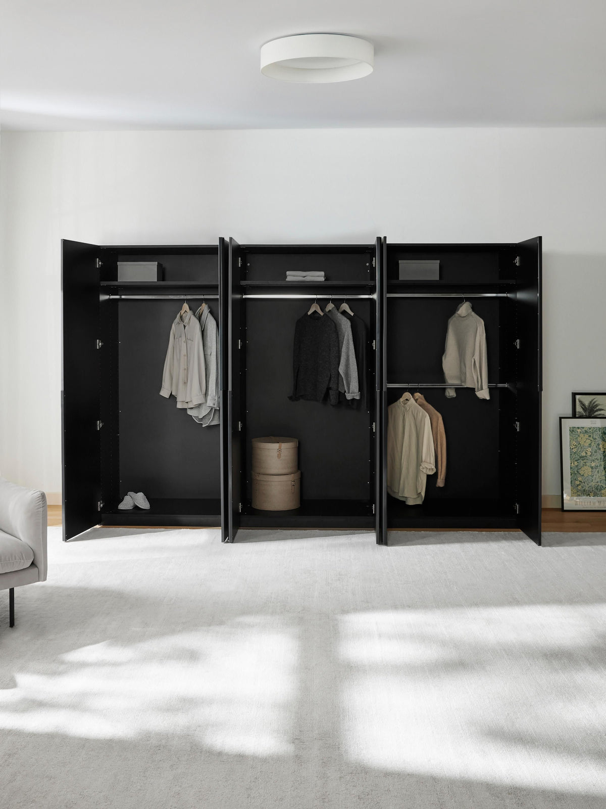 Leonure Modular Hinged-Door Wardrobe, 300 cm Wide, in Various Sizes