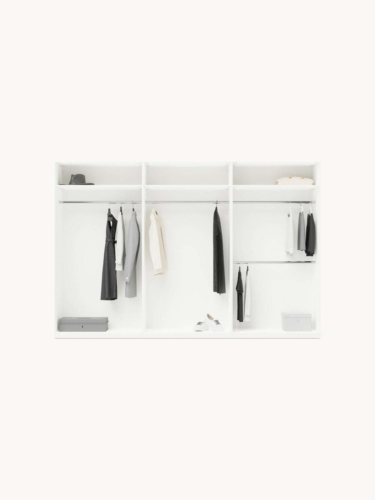 Leonure Modular Hinged-Door Wardrobe, 300 cm Wide, in Various Sizes