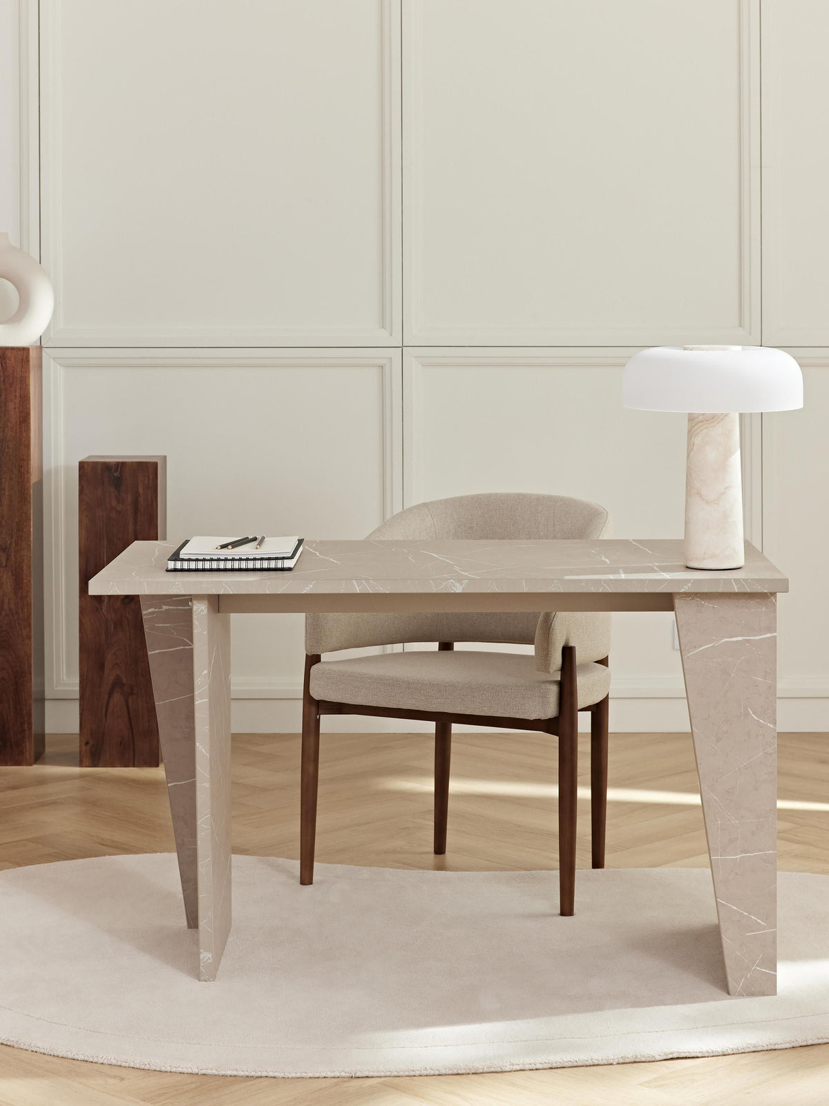 Liamont Desk in Travertine Look