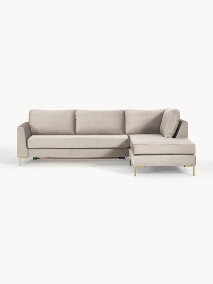 Lunandre Velvet Sofa Bed with Mattress, 3-Seater