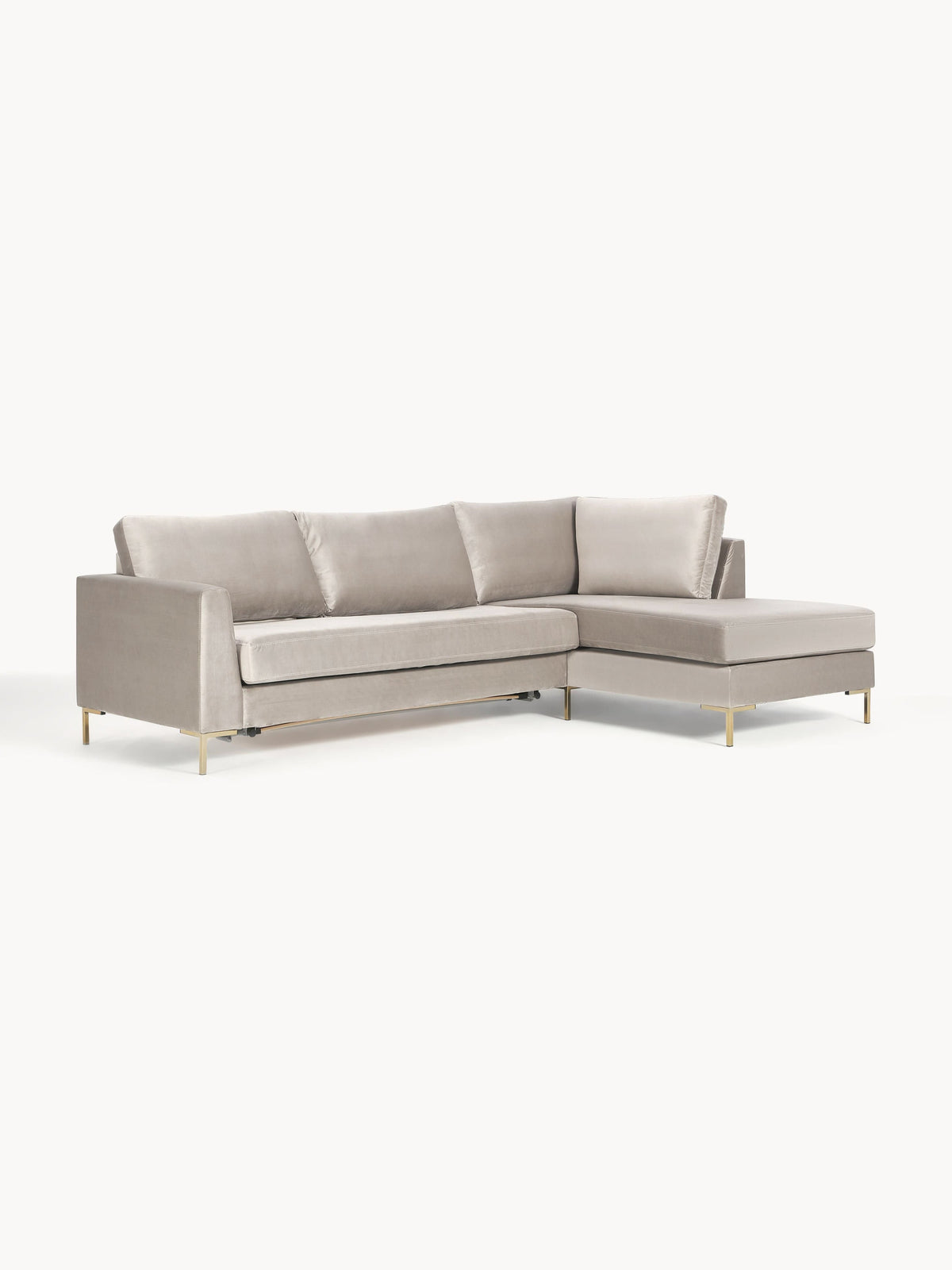 Lunandre Velvet Sofa Bed with Mattress, 3-Seater