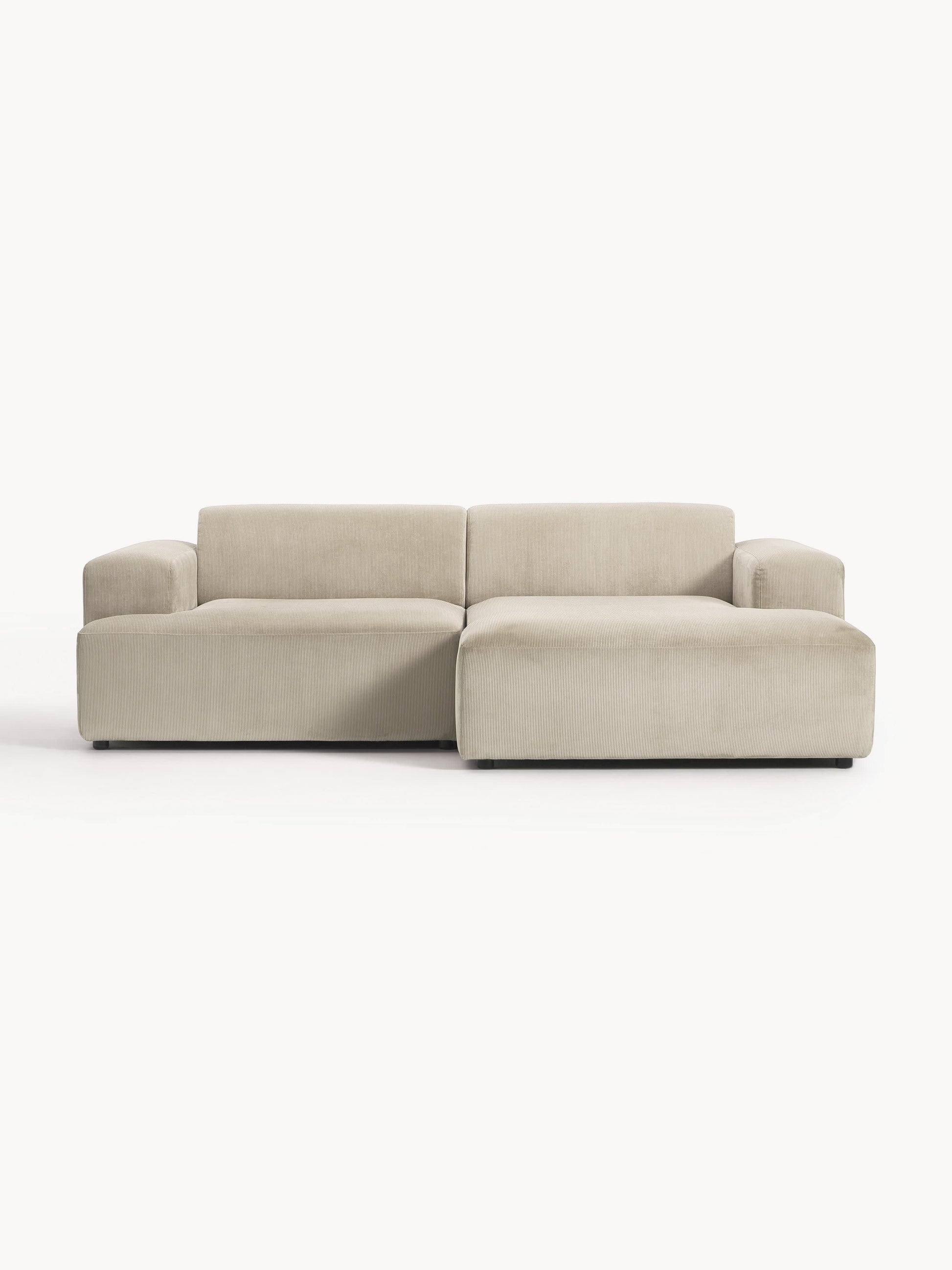 Melvisse Corduroy Corner Sofa (3-Seater)